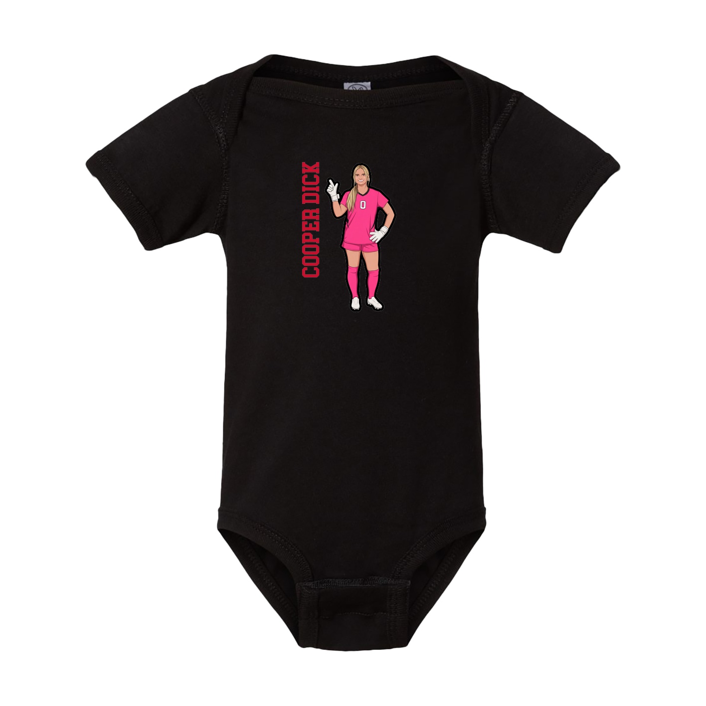 Baby Onesie — Name Vertical in Black