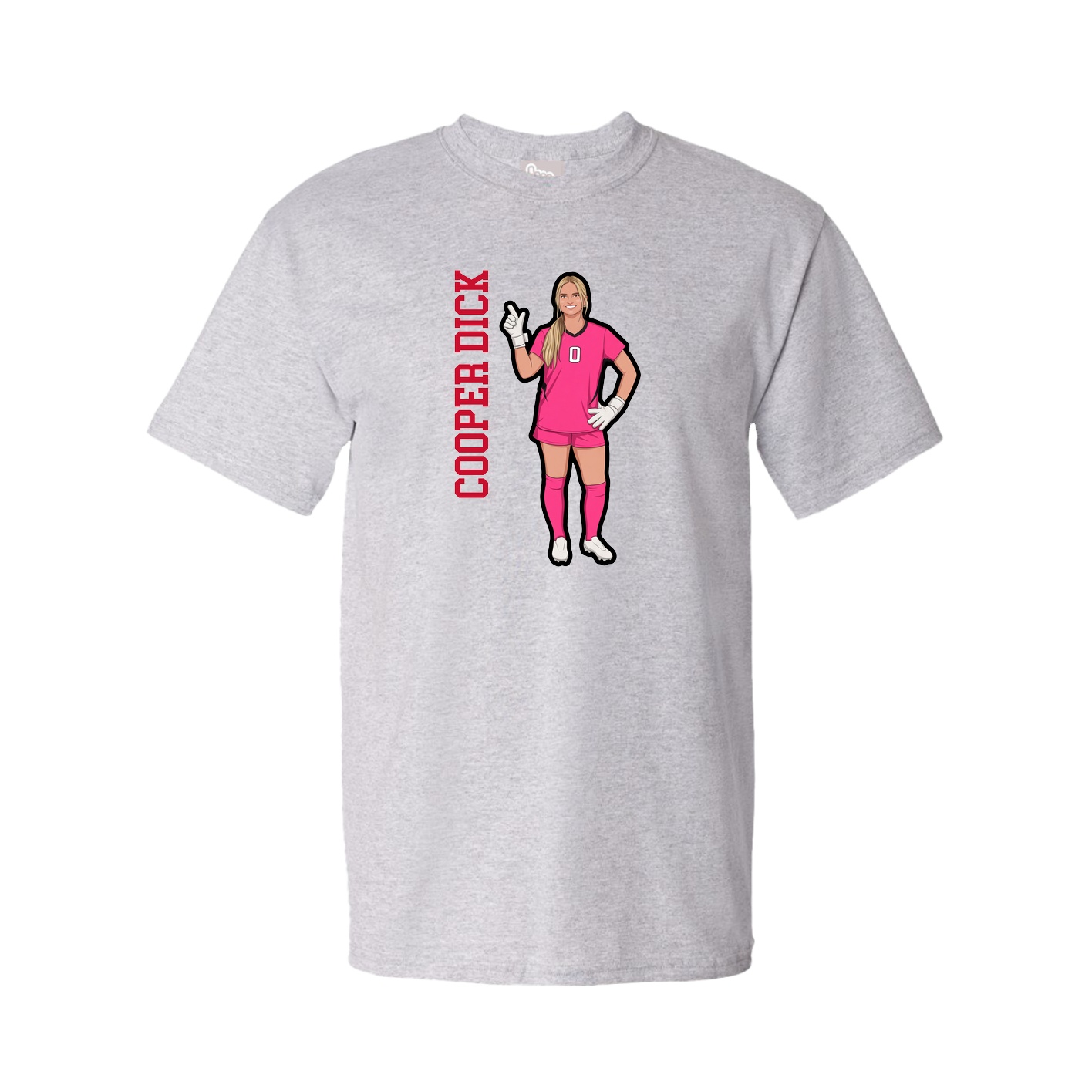 Youth Tee — Name Vertical in Grey
