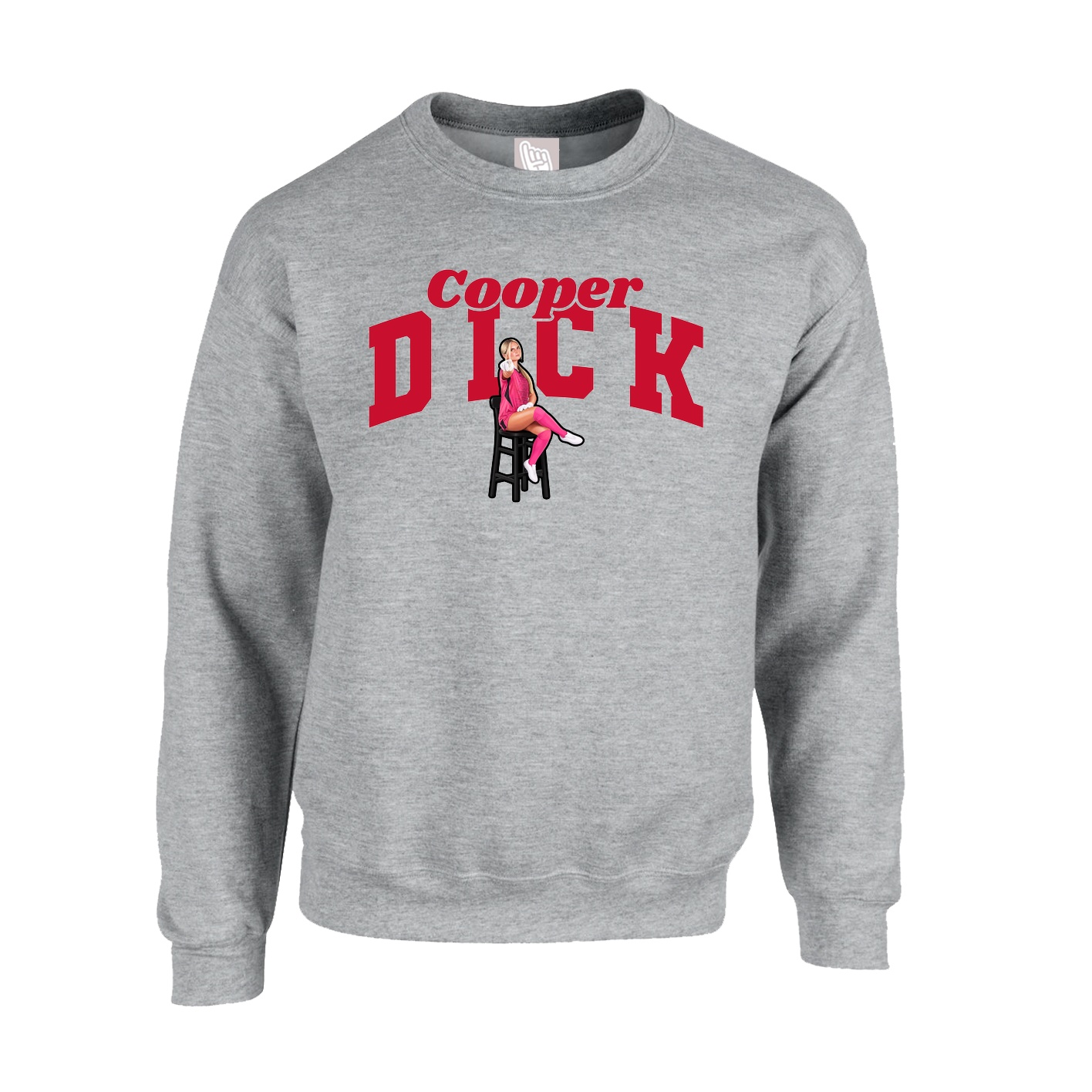 Fleece Crew — Signature Arch in Grey