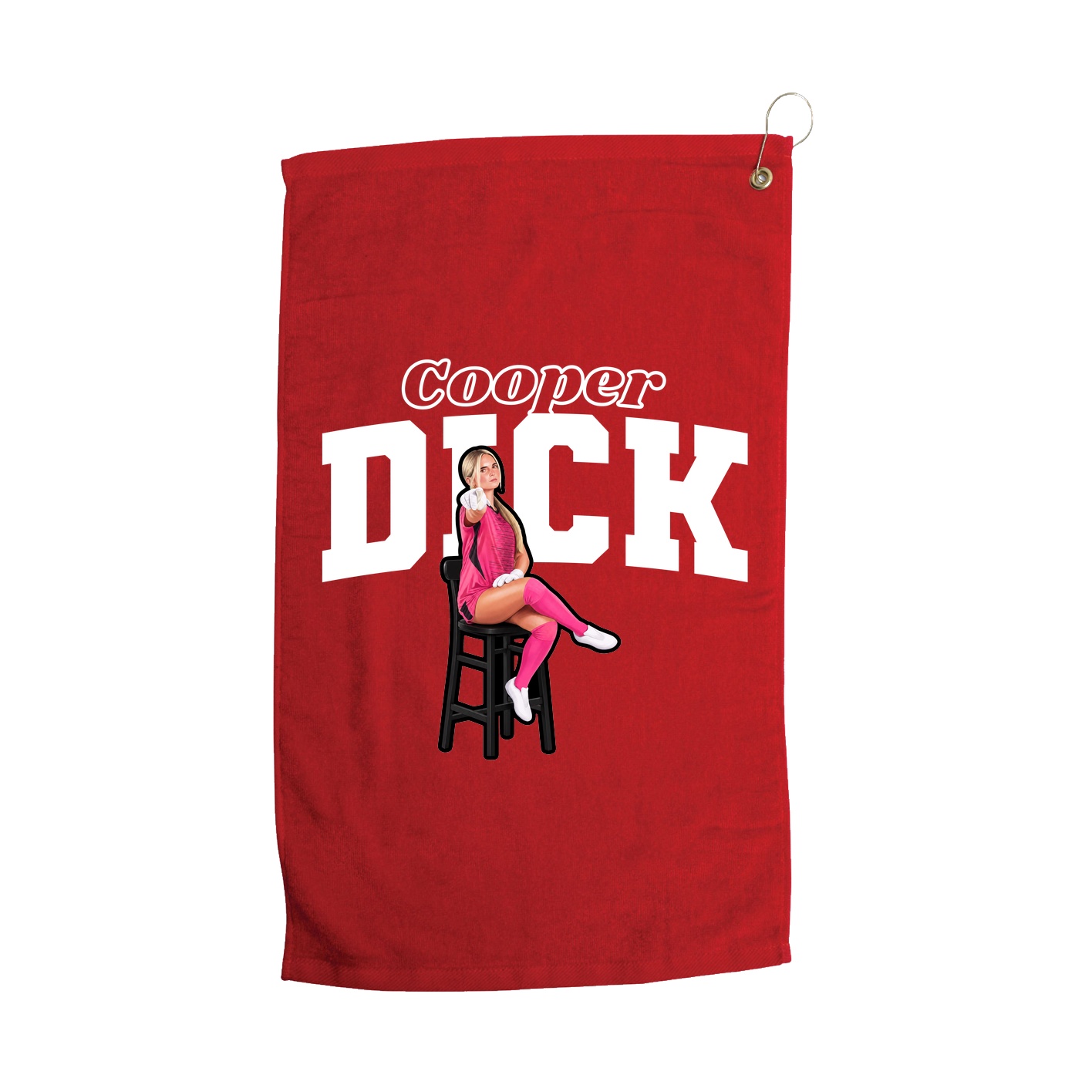 Golf Towel — Name Arch in Red
