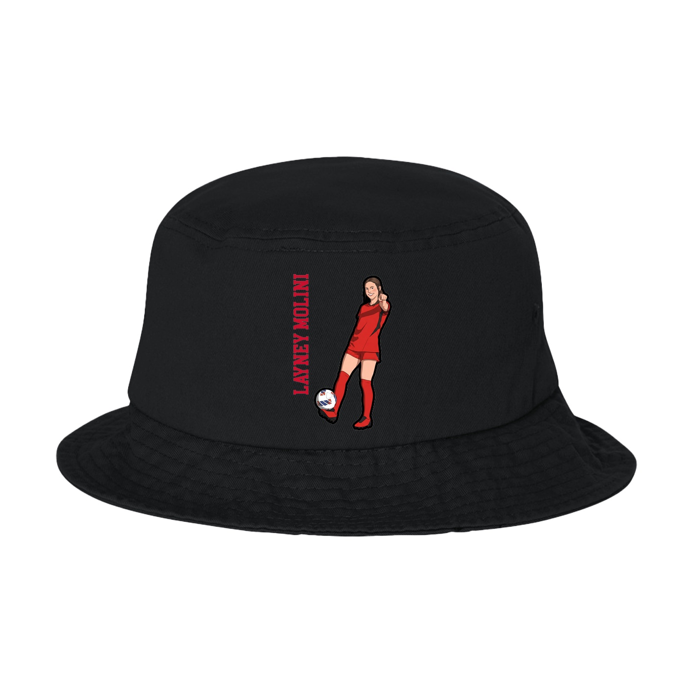 Bucket Cap — Name Vertical in Black