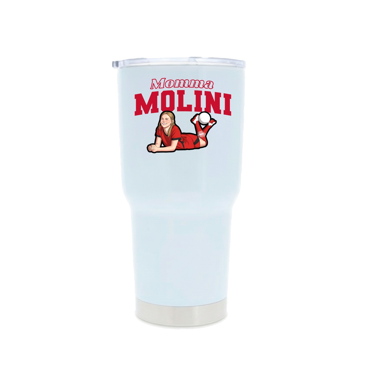 30oz Stainless Steel Tumbler — Mothers Day Block in White