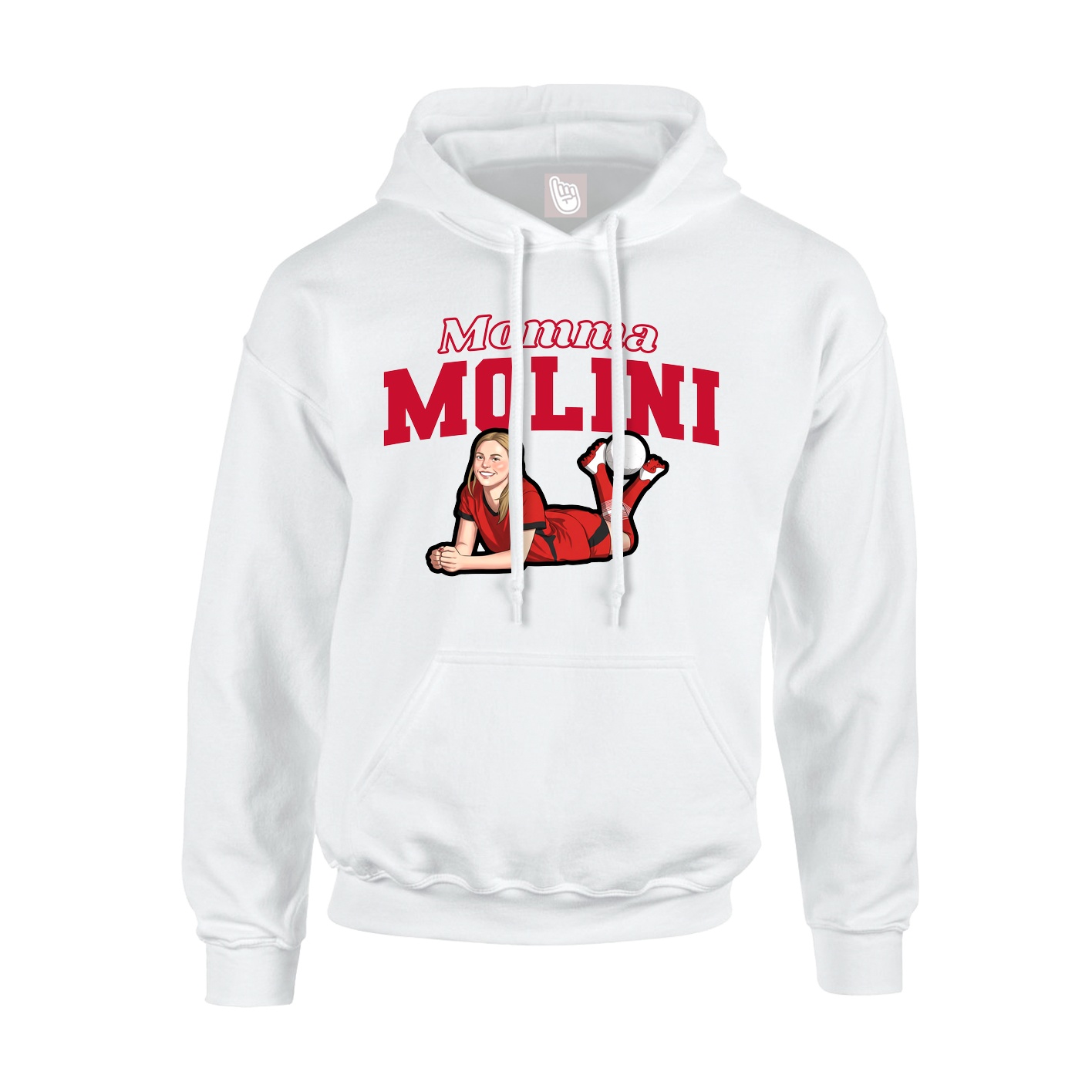 Youth Hoodie — Mothers Day Block in White