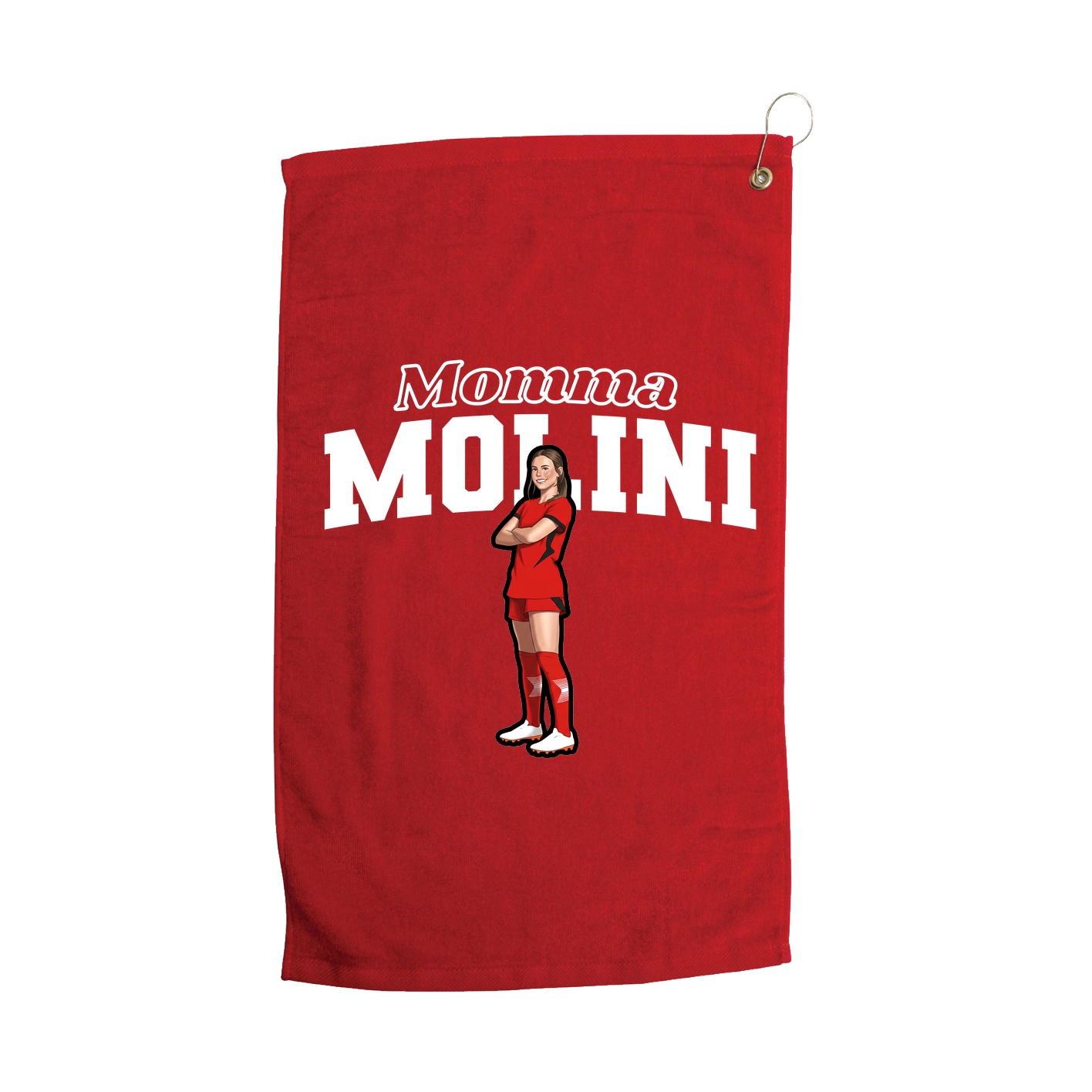Golf Towel — Mothers Day Block in Red