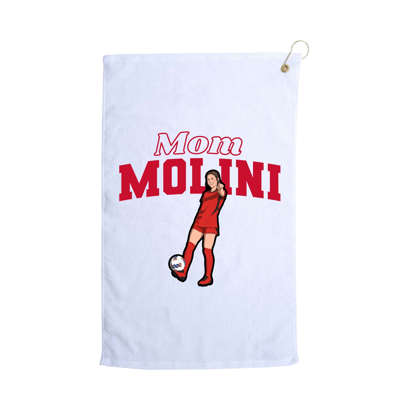 Golf Towel — Mothers Day Block in White