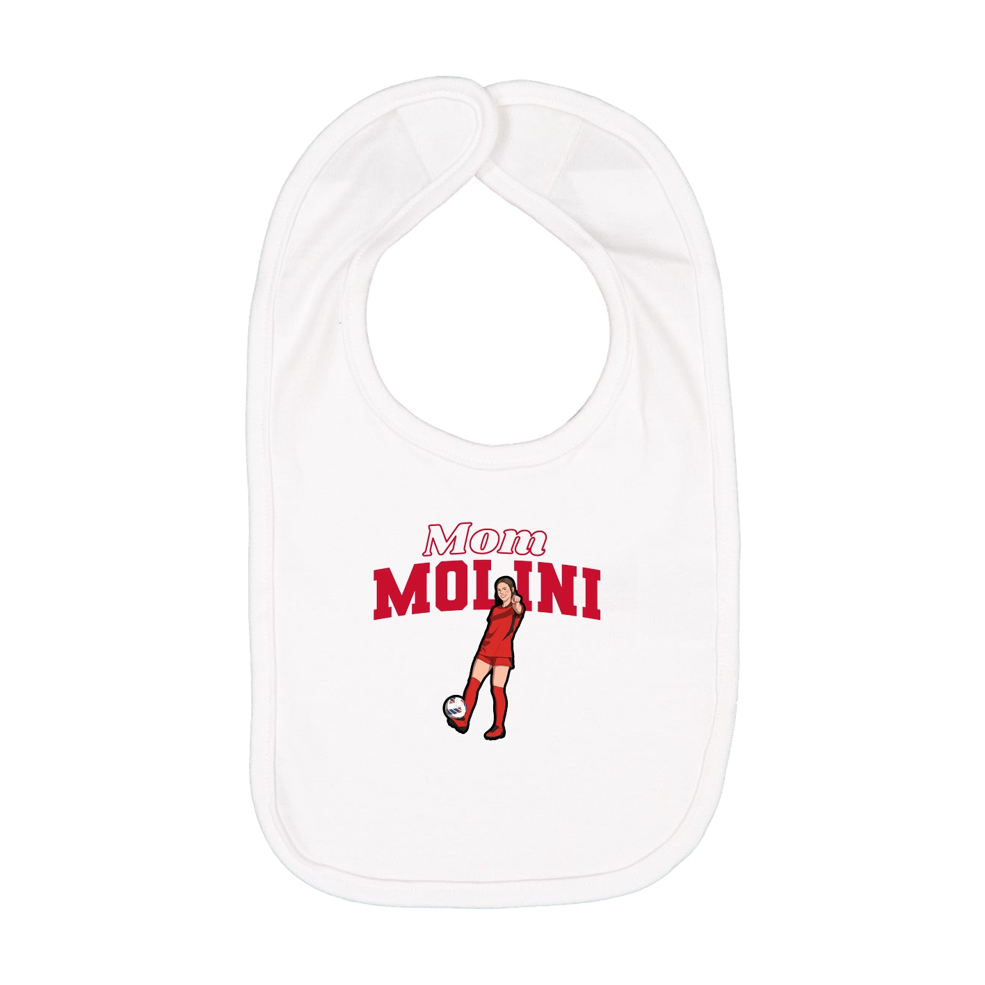 Infant Bib — Mothers Day Block in White