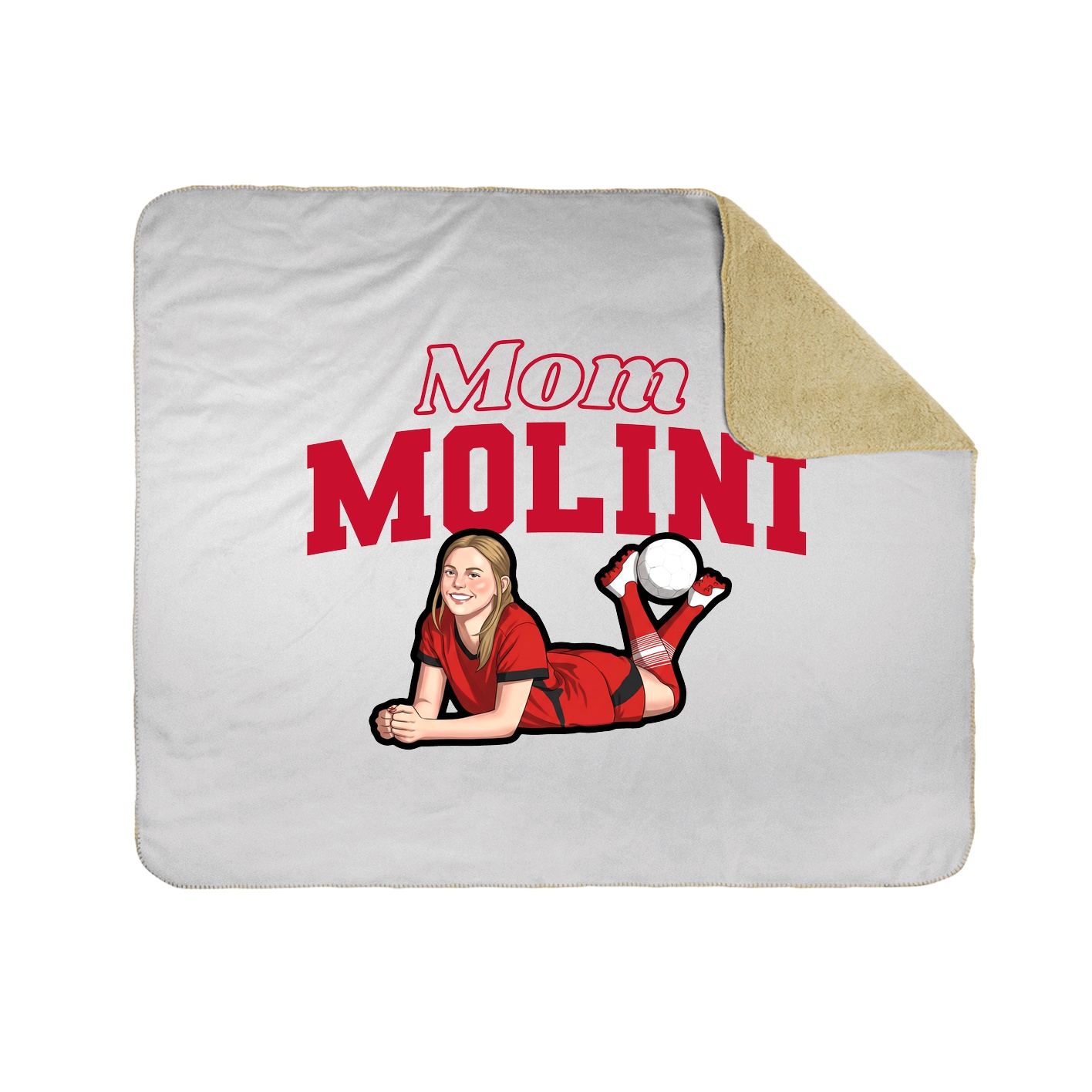 Throw Blanket — Mothers Day Block in White