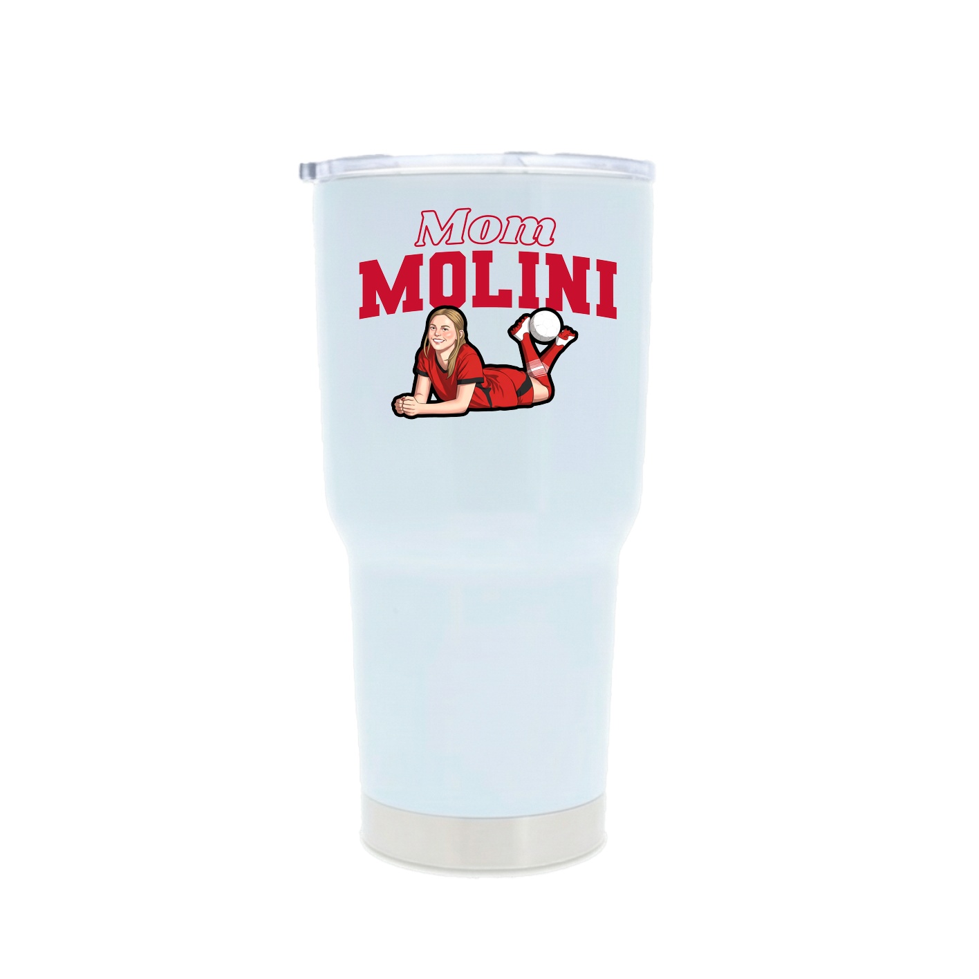 30oz Stainless Steel Tumbler — Mothers Day Block in White