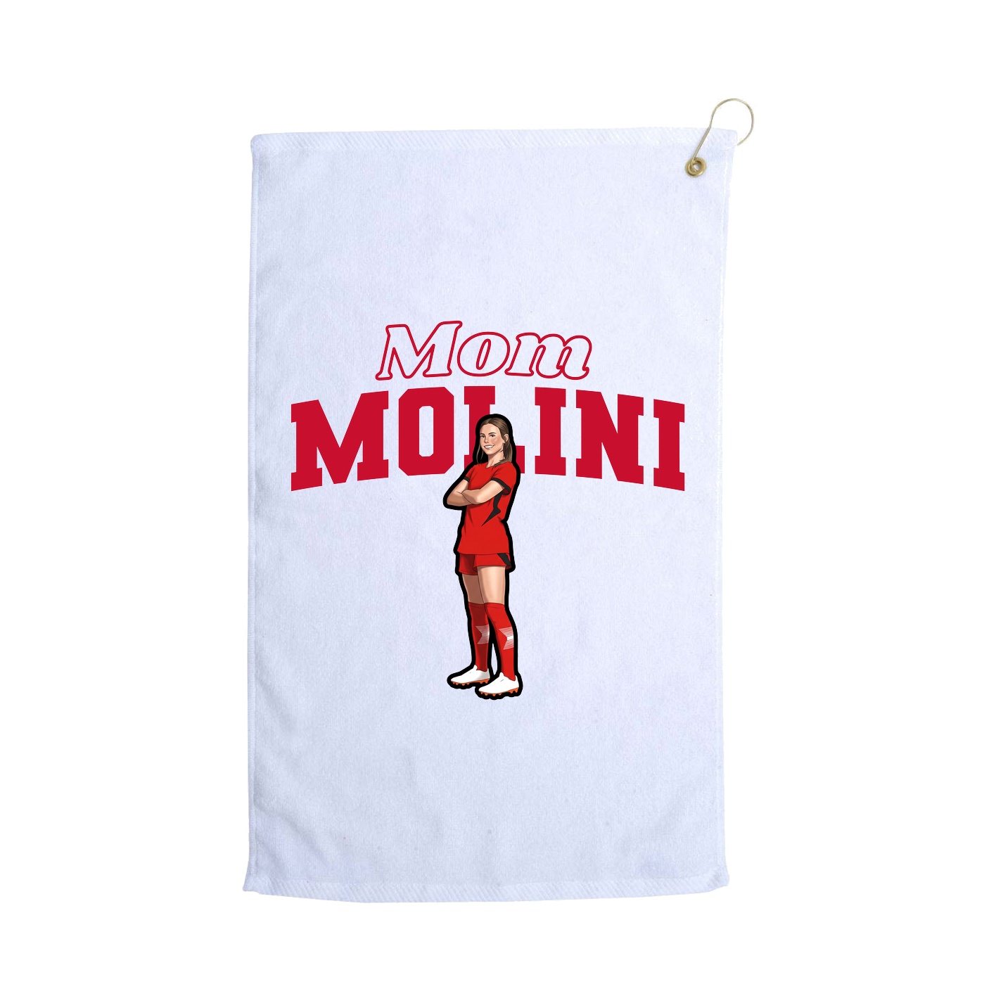 Golf Towel — Mothers Day Block in White