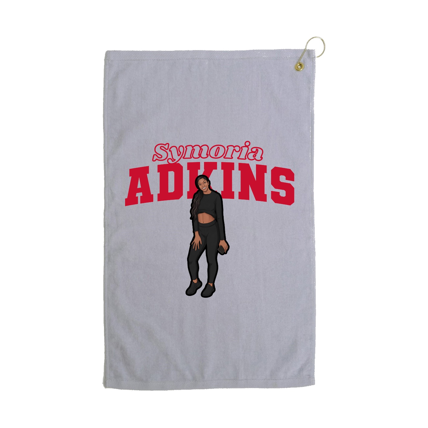 Golf Towel — Name Arch in Grey