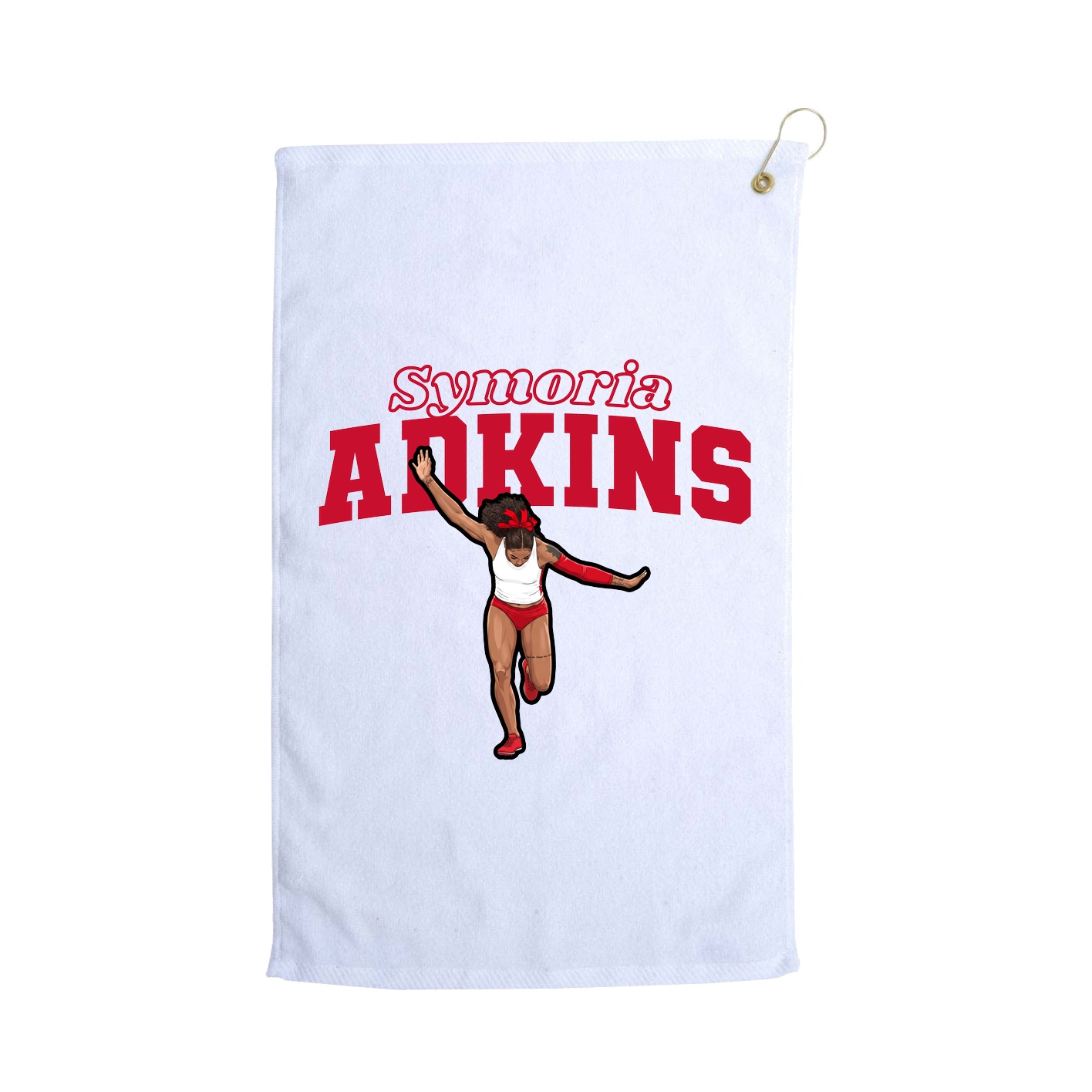 Golf Towel — Name Arch in White