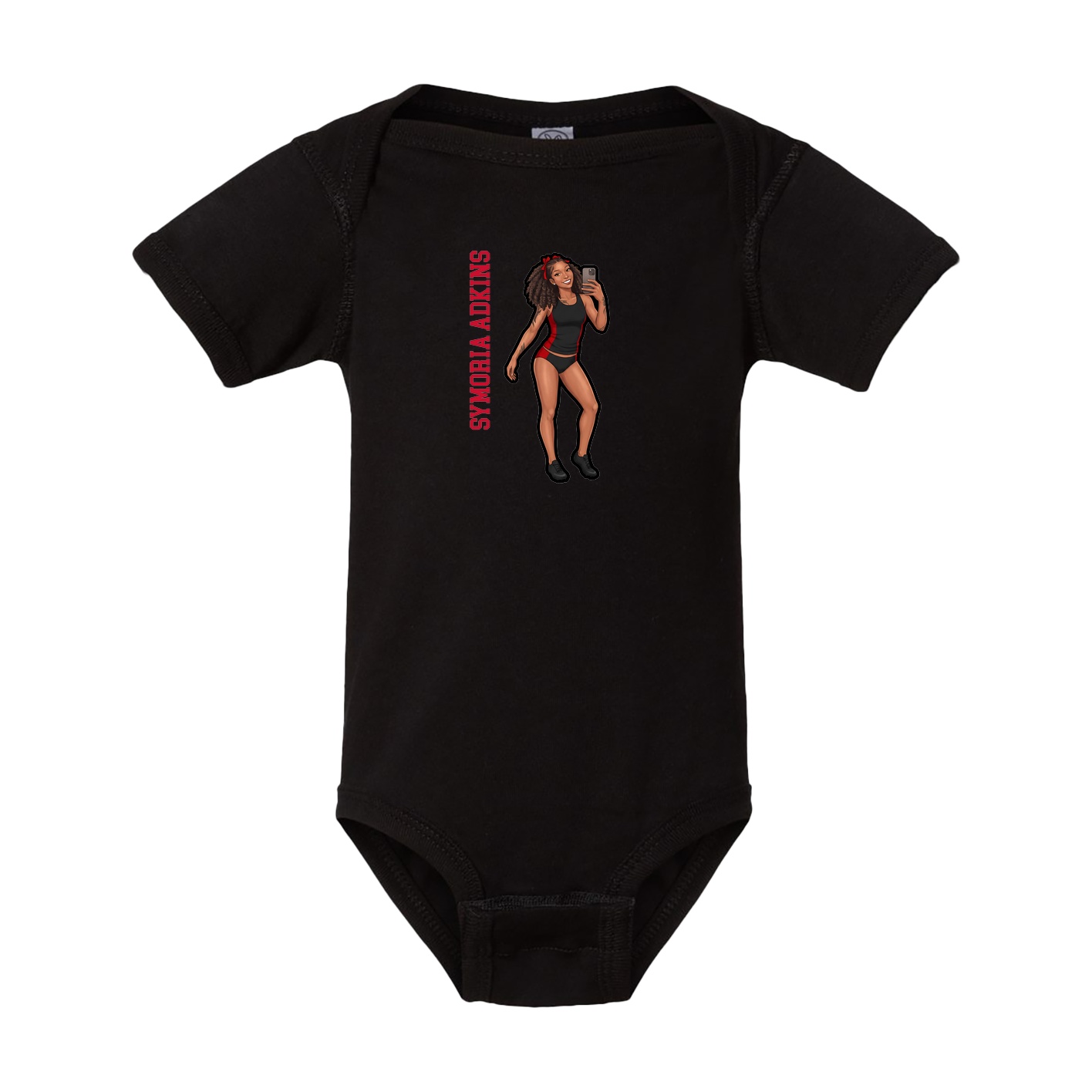 Baby Onesie — Name Vertical in Black