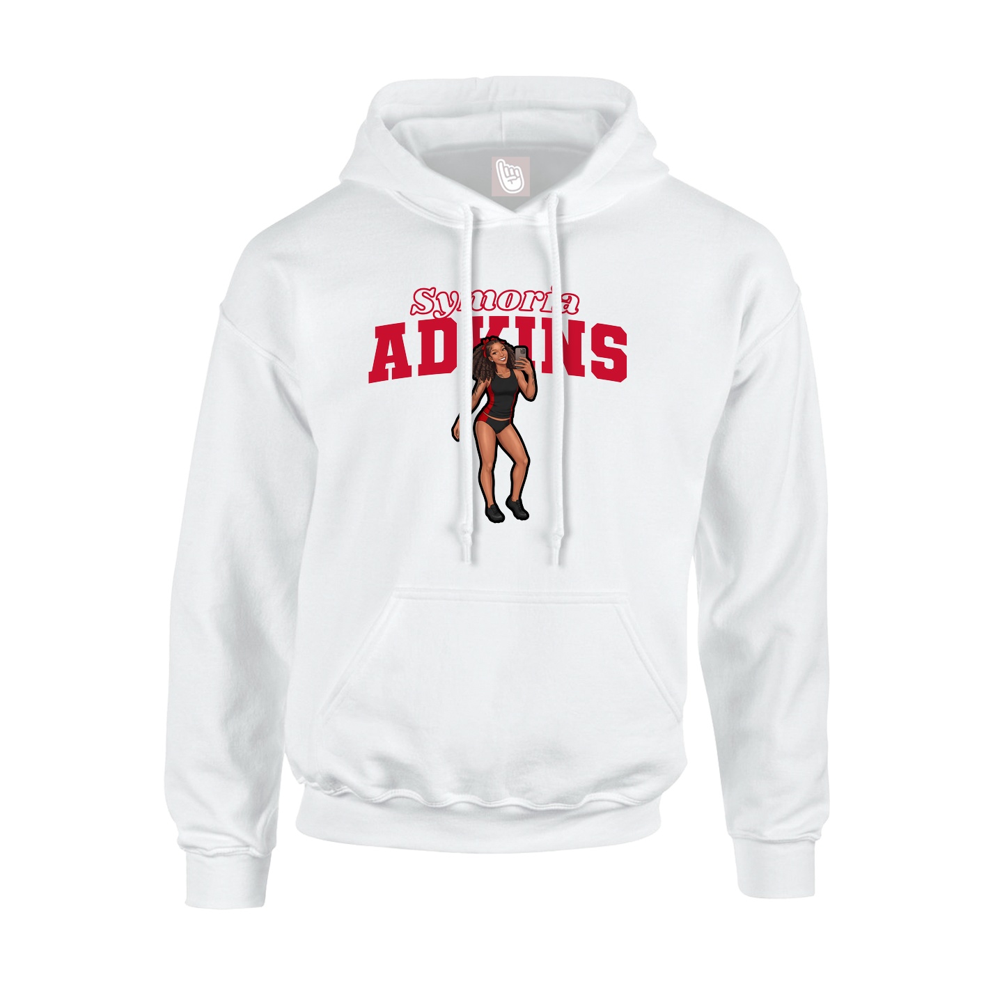 Hoodie — Name Arch in White