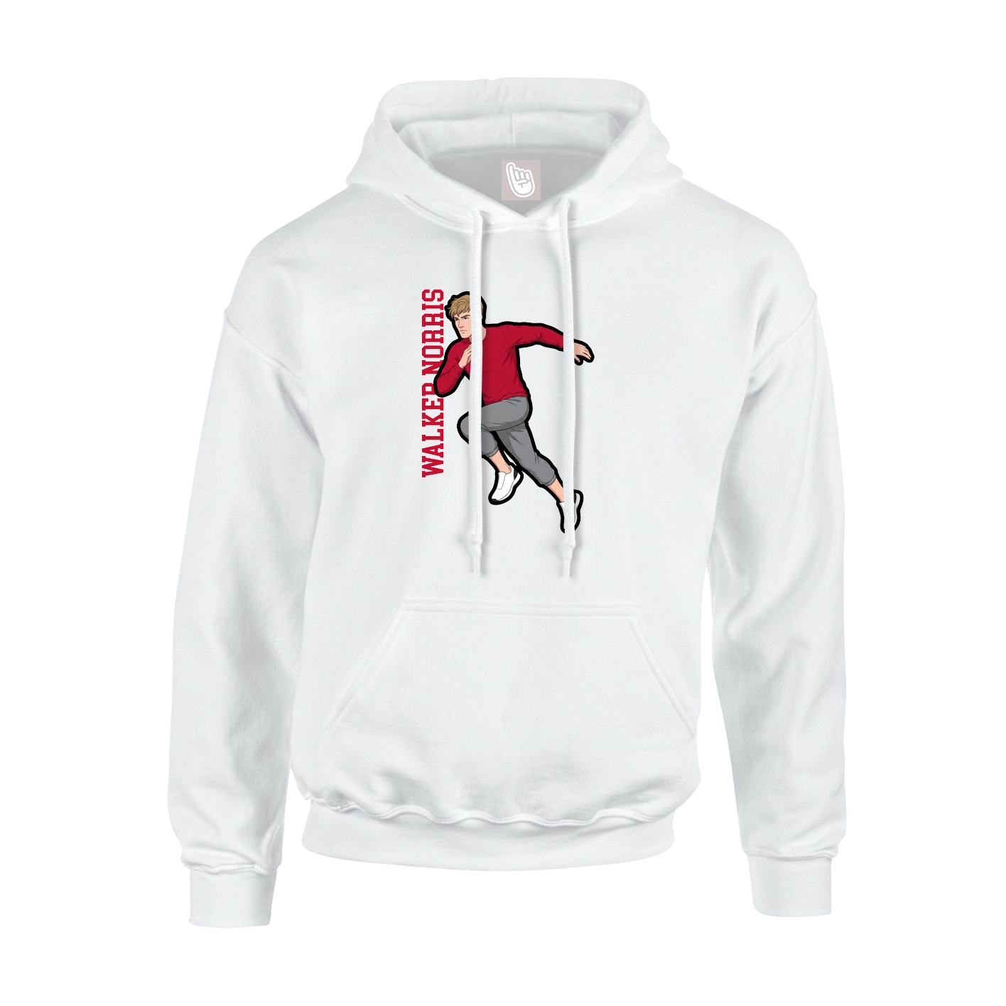 Youth Hoodie — Name Vertical in White