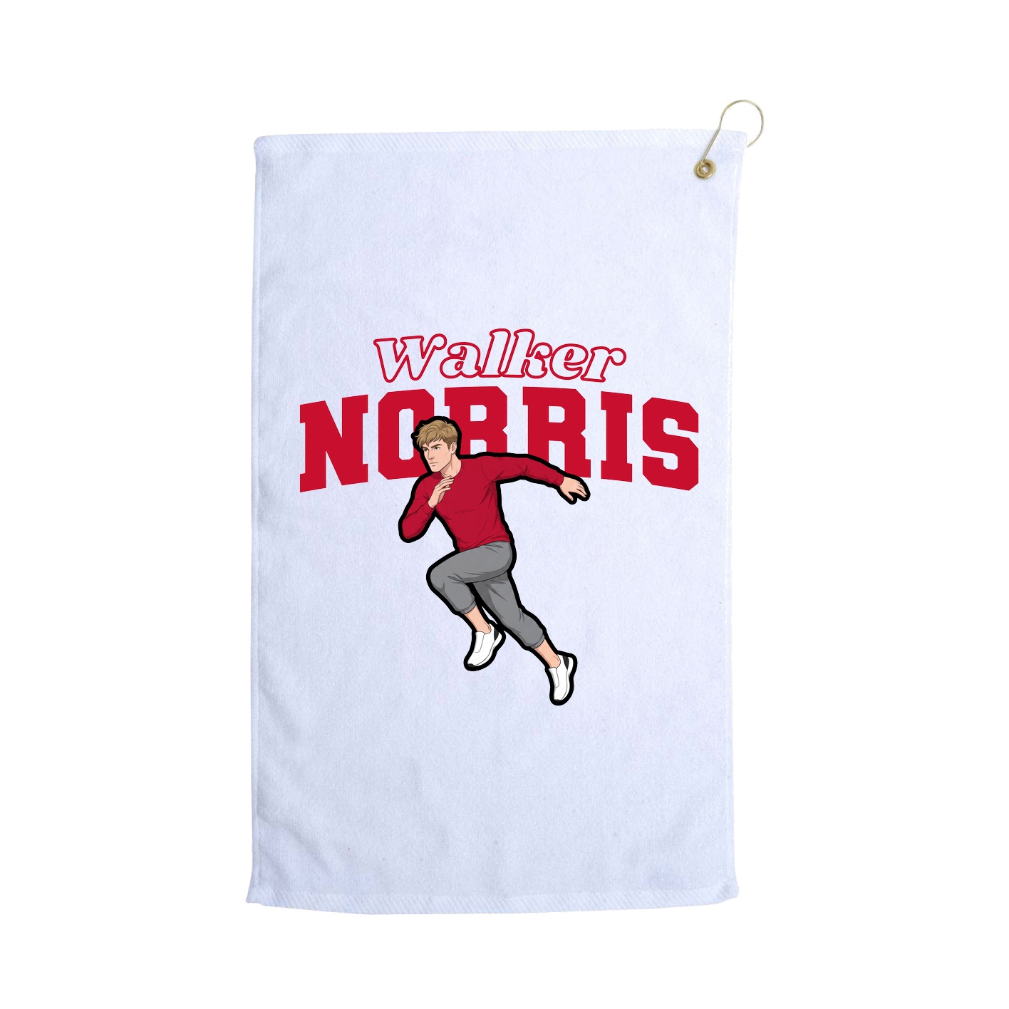 Golf Towel — Name Arch in White