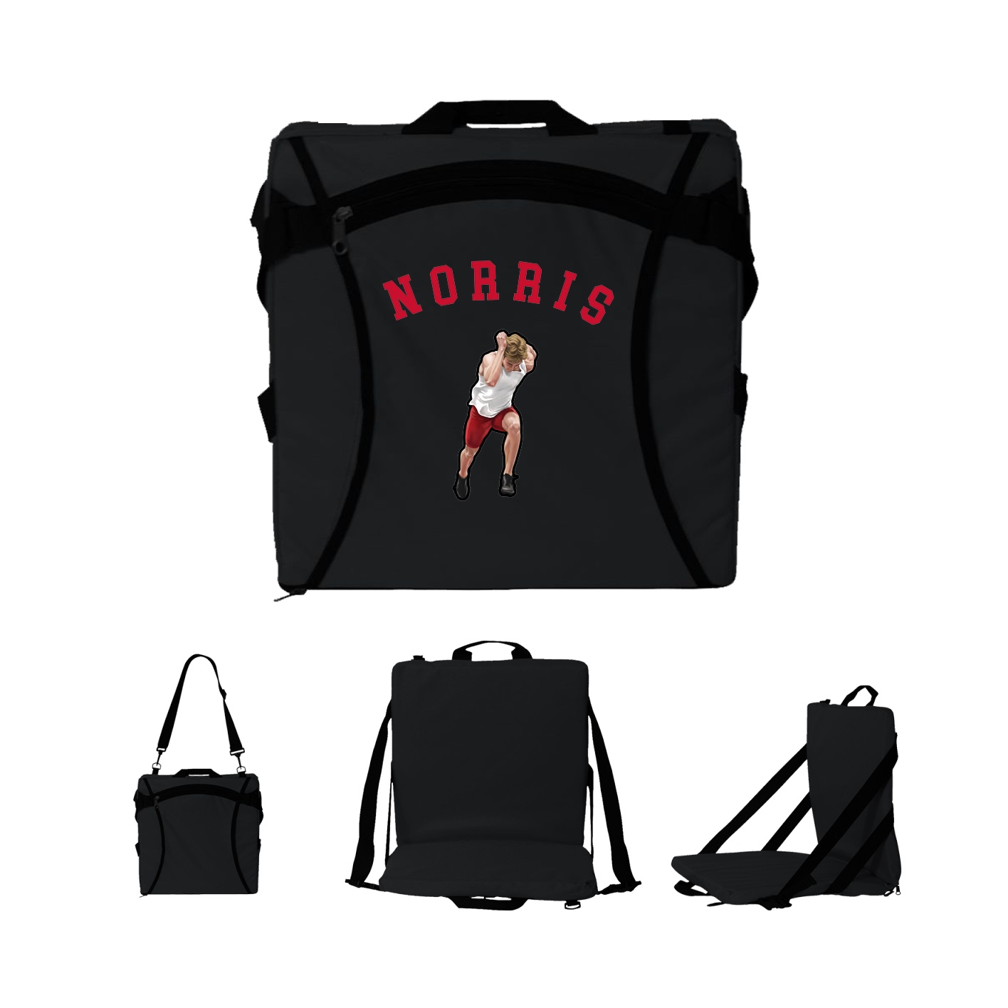 Folding Stadium Seat — Shirsey Arch in Black