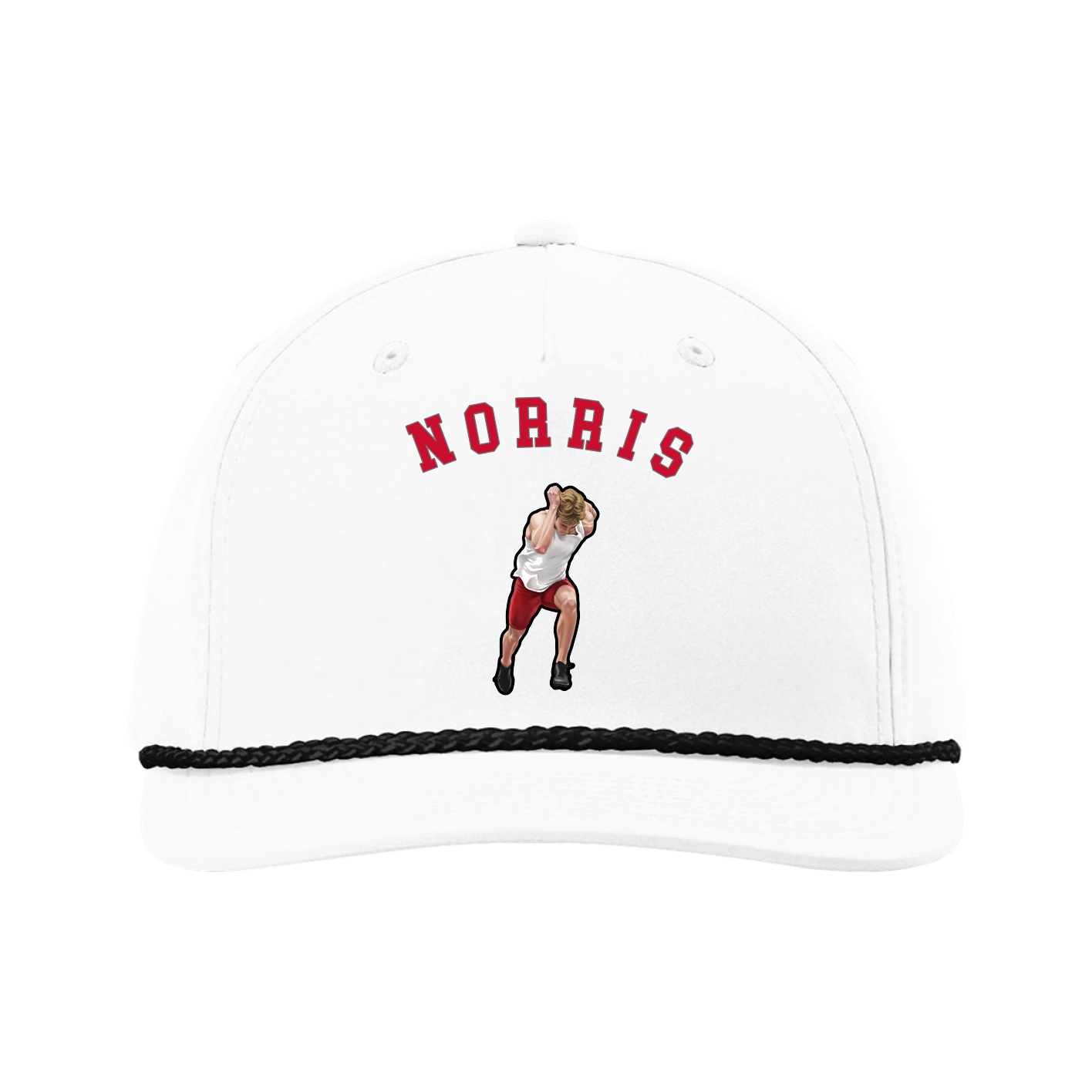 Five-Panel Classic Rope Cap — Shirsey Arch in White