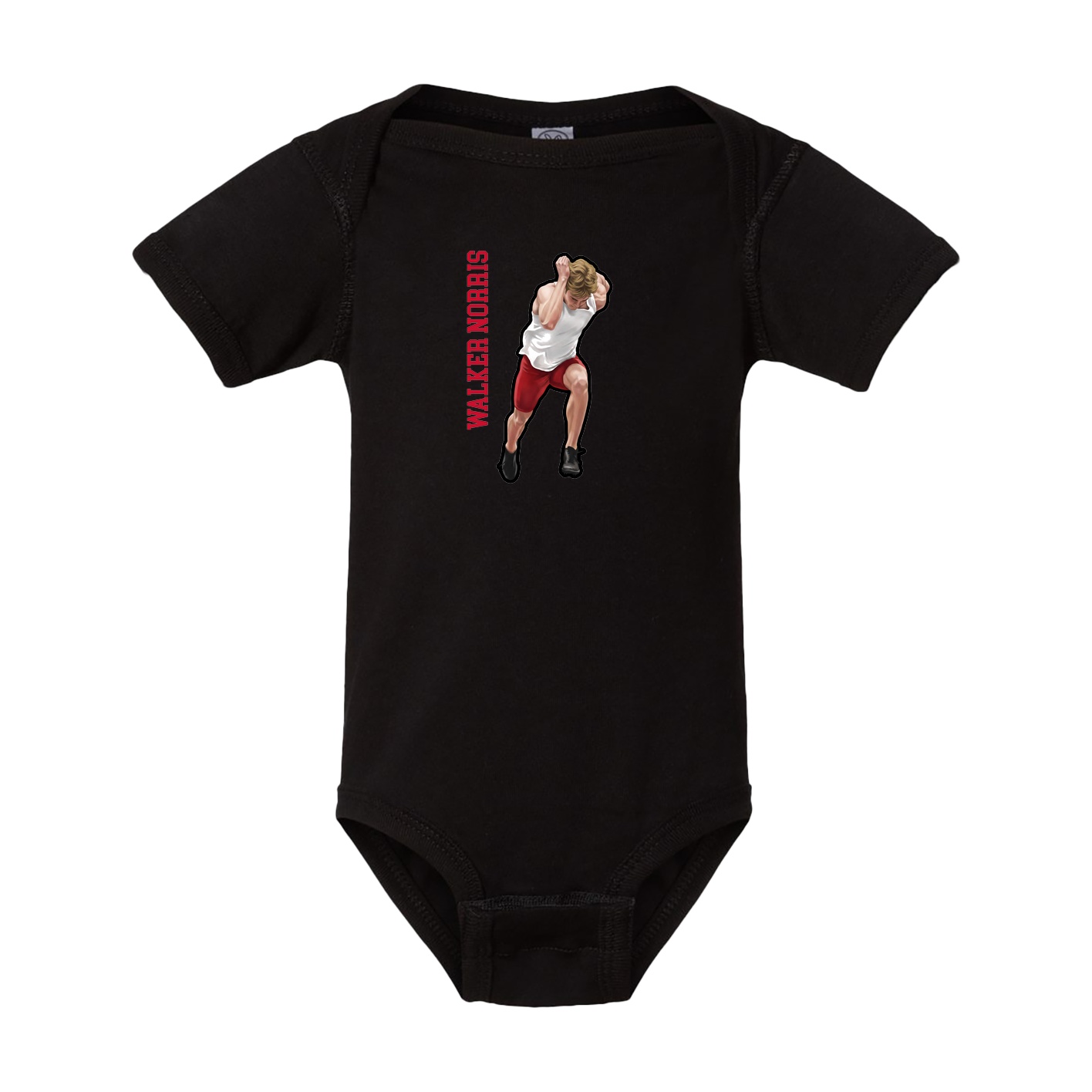 Baby Onesie — Name Vertical in Black