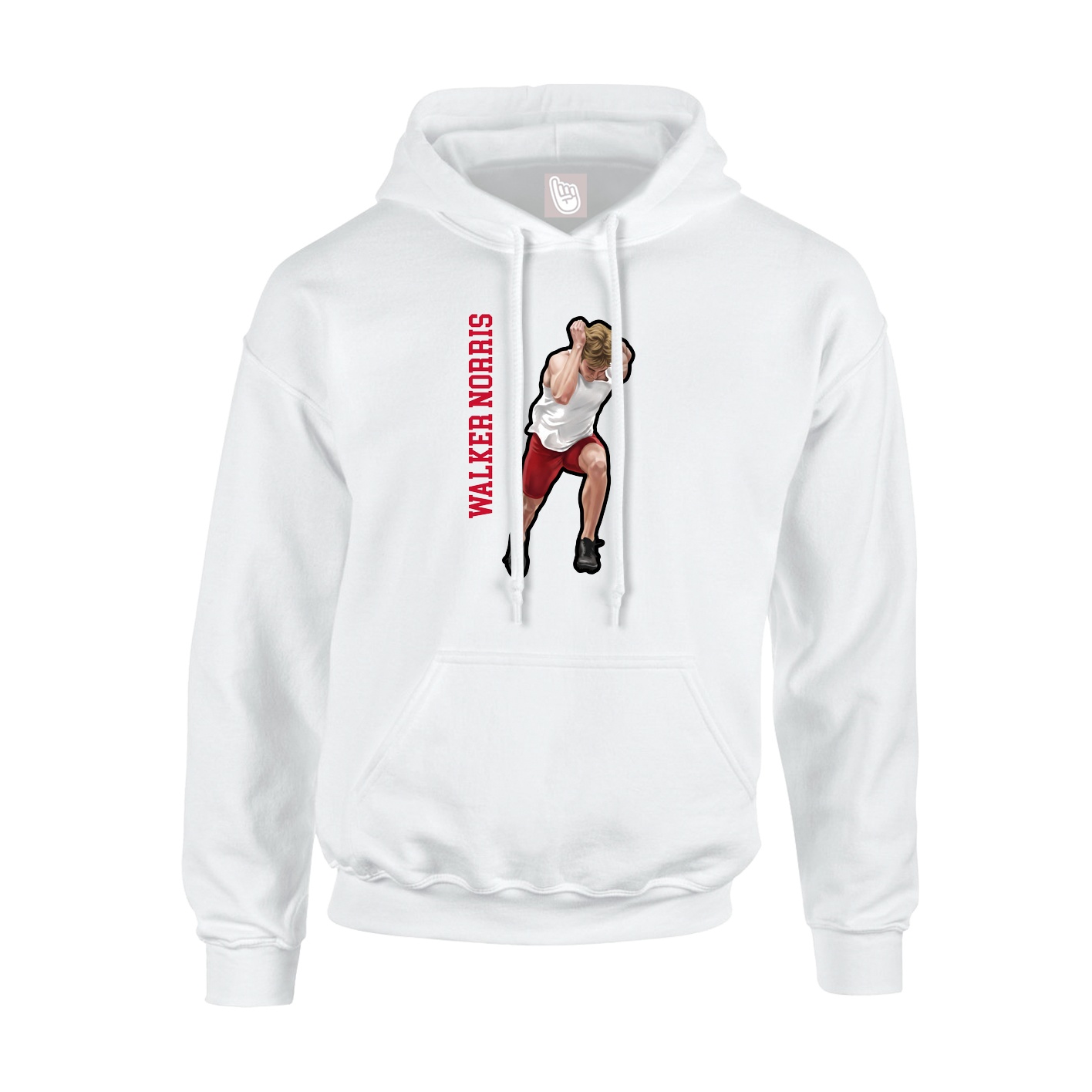 Hoodie — Name Vertical in White