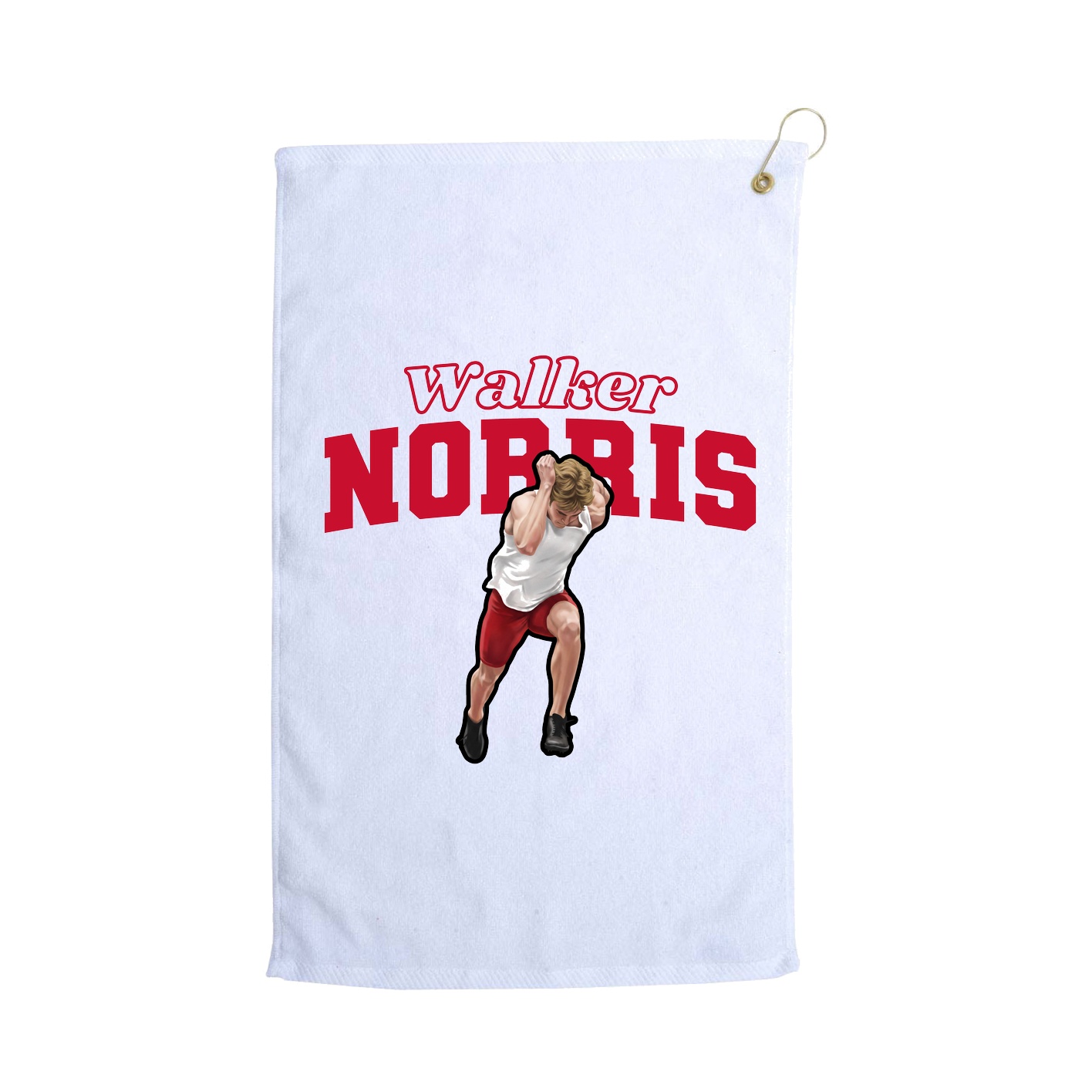 Golf Towel — Name Arch in White