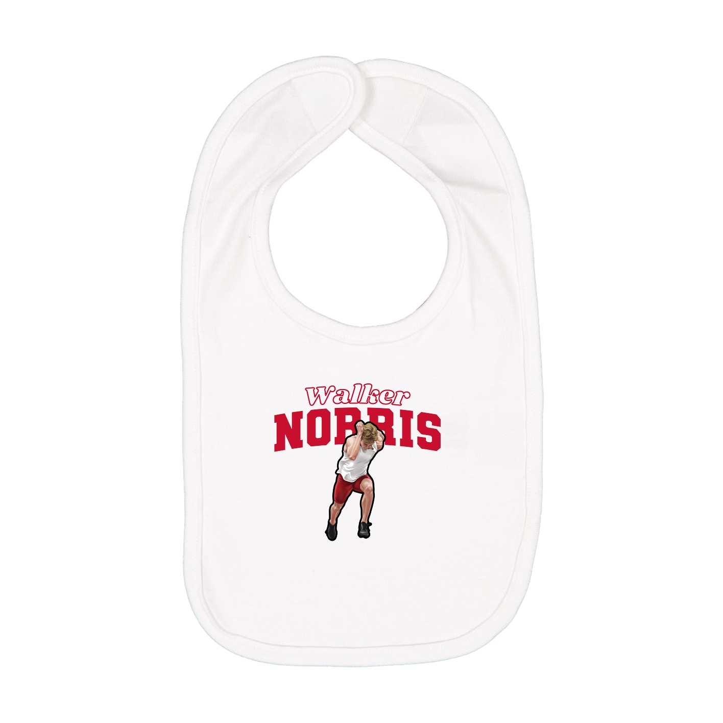 Infant Bib — Name Arch in White