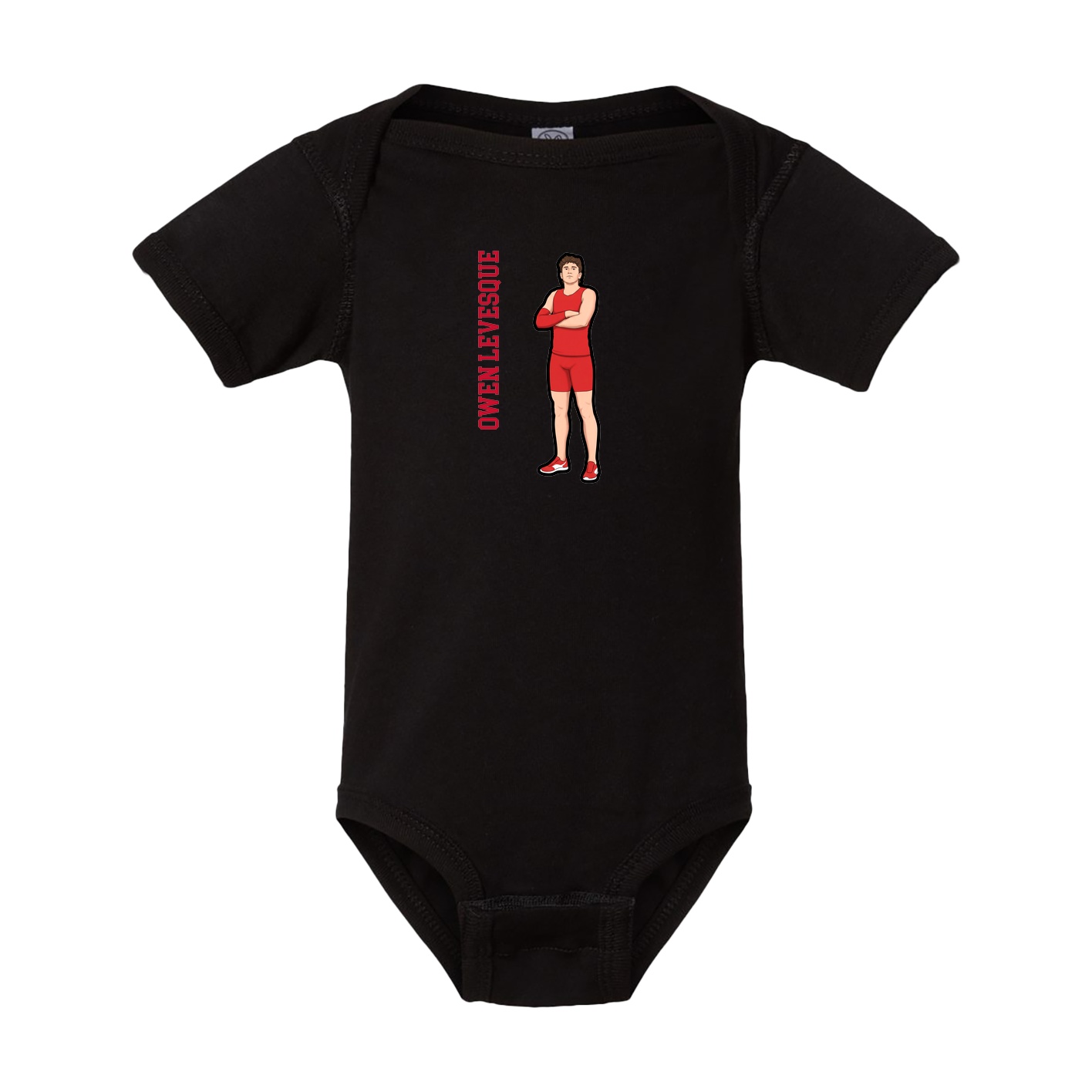 Baby Onesie — Name Vertical in Black