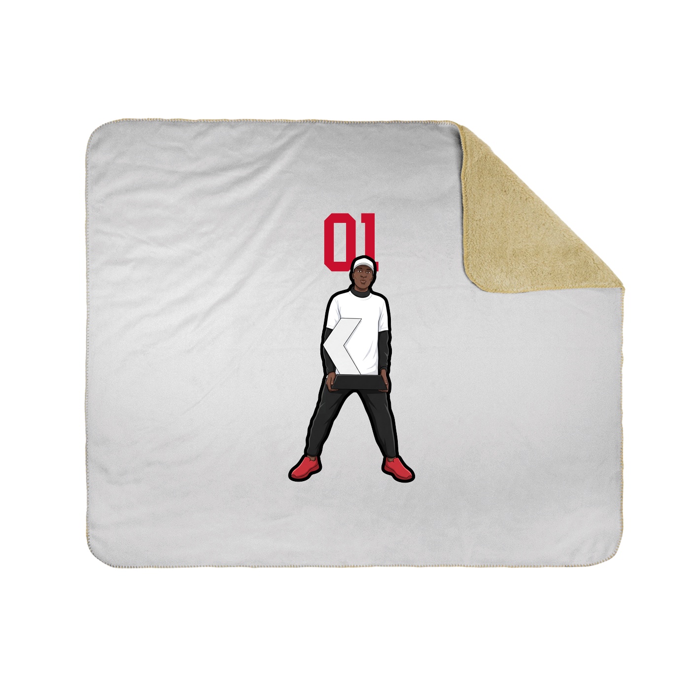 Throw Blanket — Number Top in White