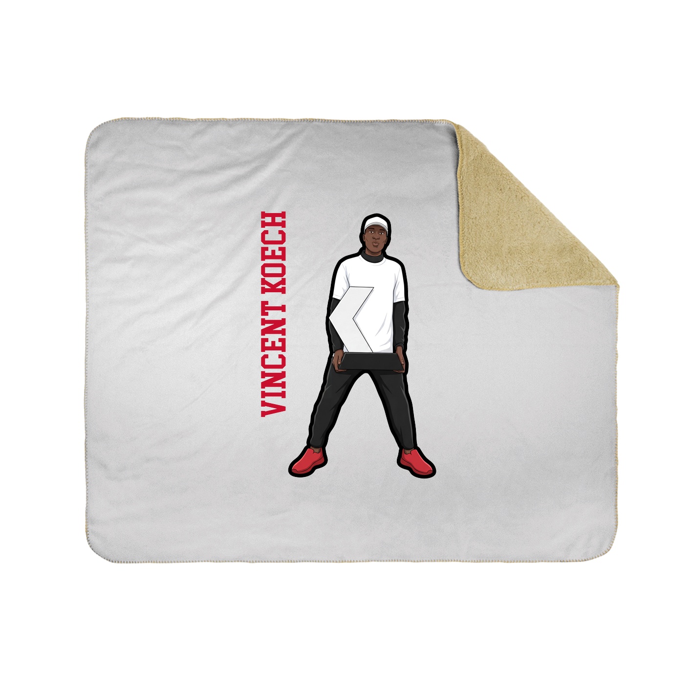 Throw Blanket — Name Vertical in White