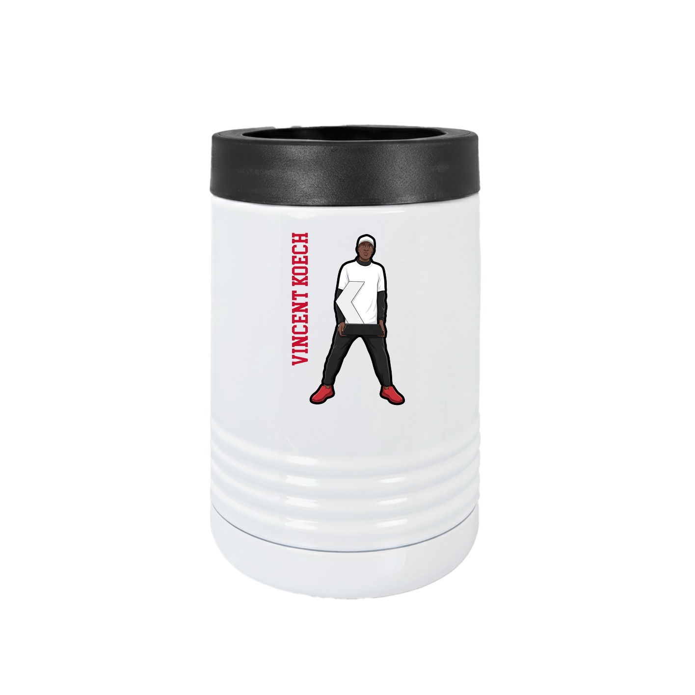 Beverage Holder — Name Vertical in White