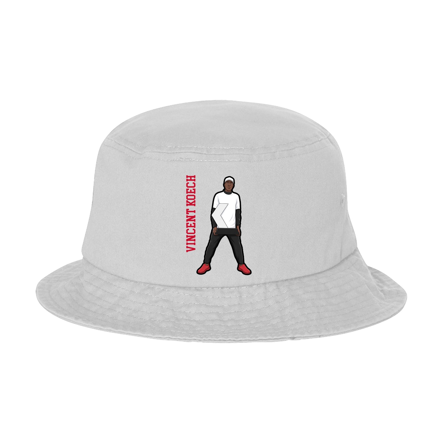 Bucket Cap — Name Vertical in White