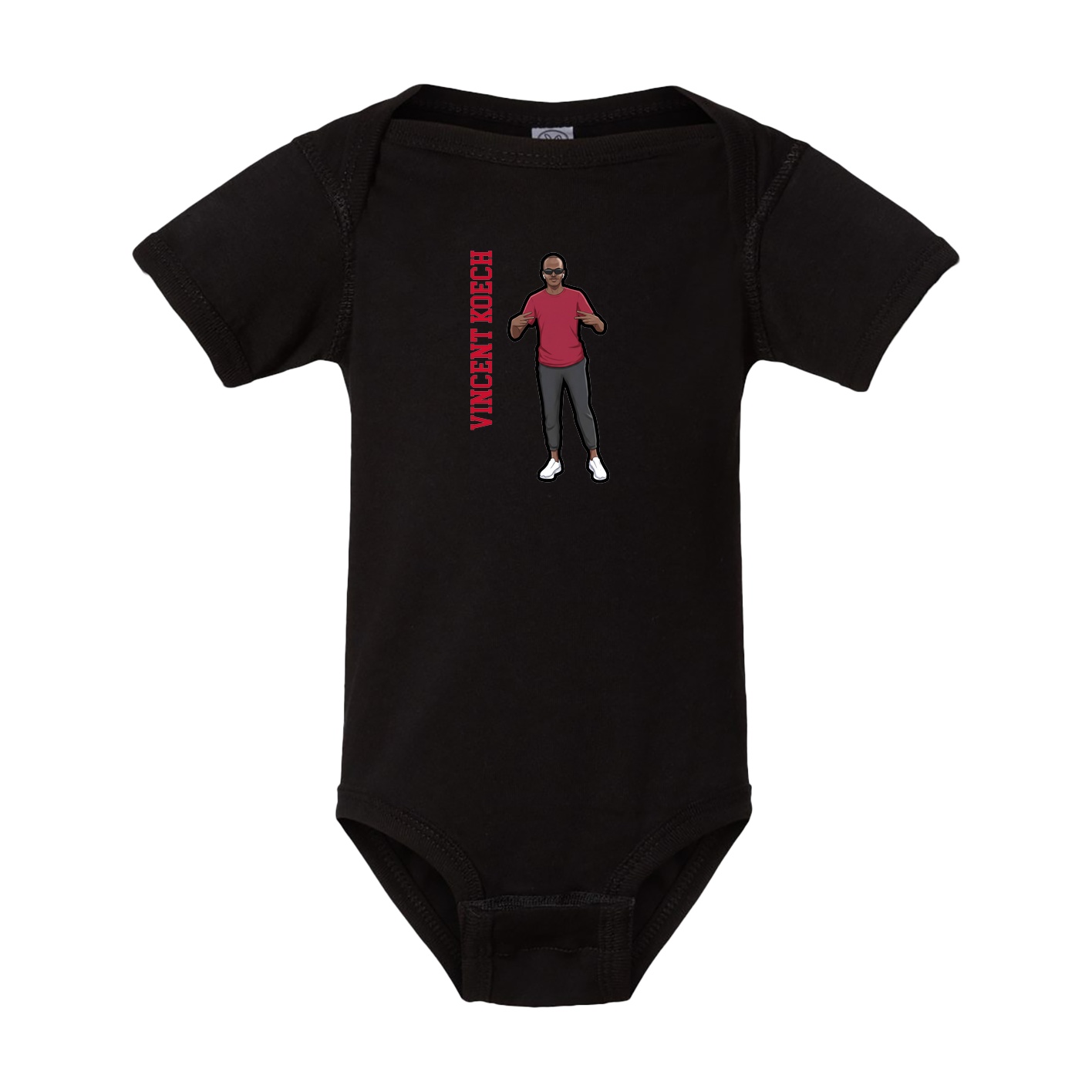 Baby Onesie — Name Vertical in Black