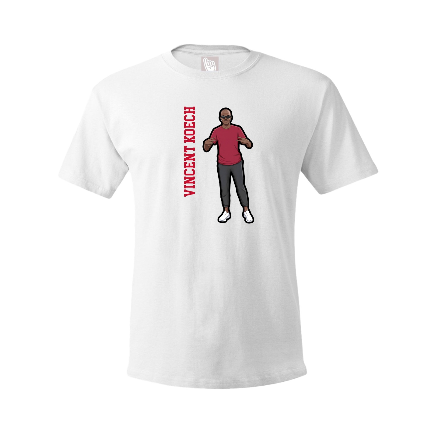 Youth Tee — Name Vertical in White