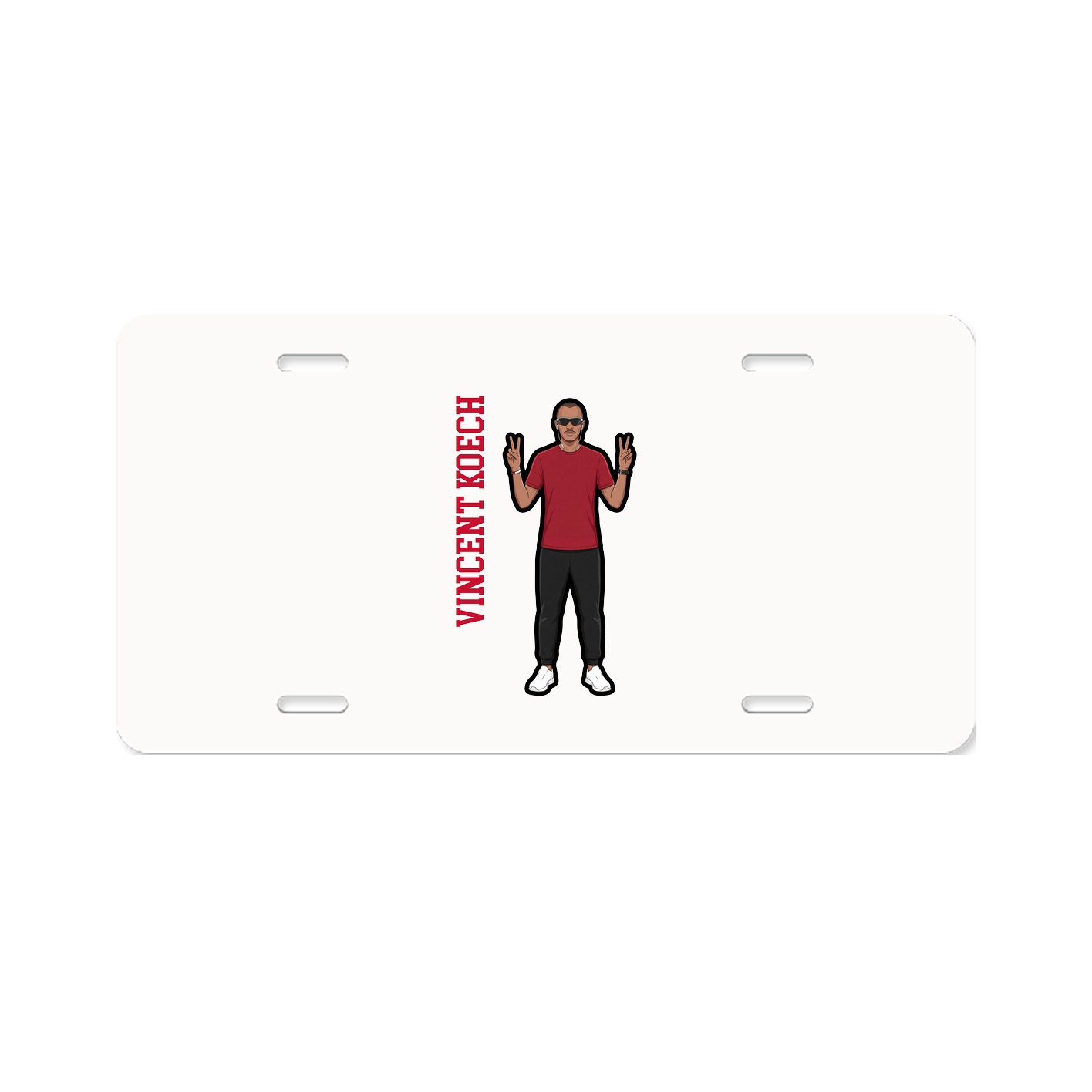 License Plate — Name Vertical in Classic