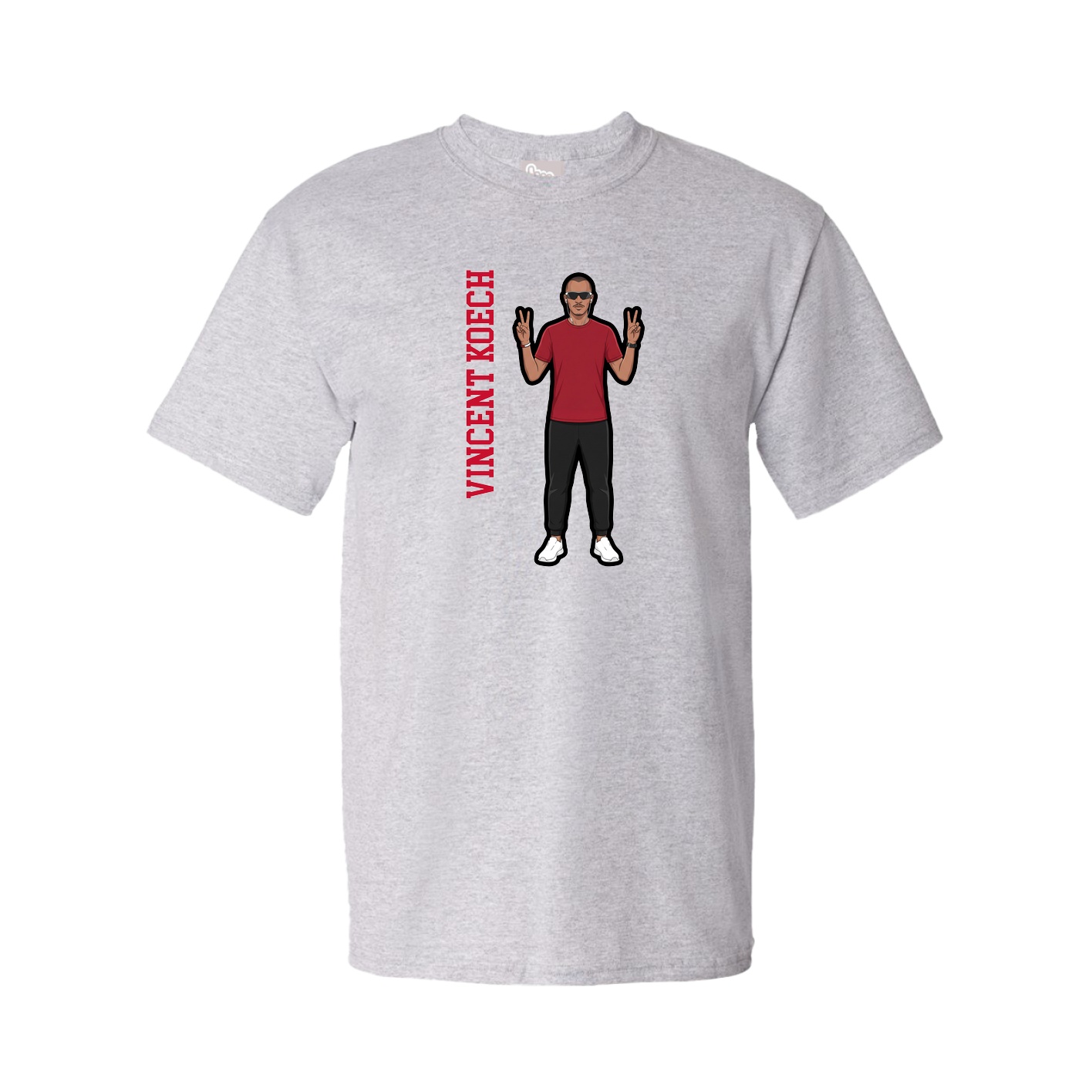 Youth Tee — Name Vertical in Grey