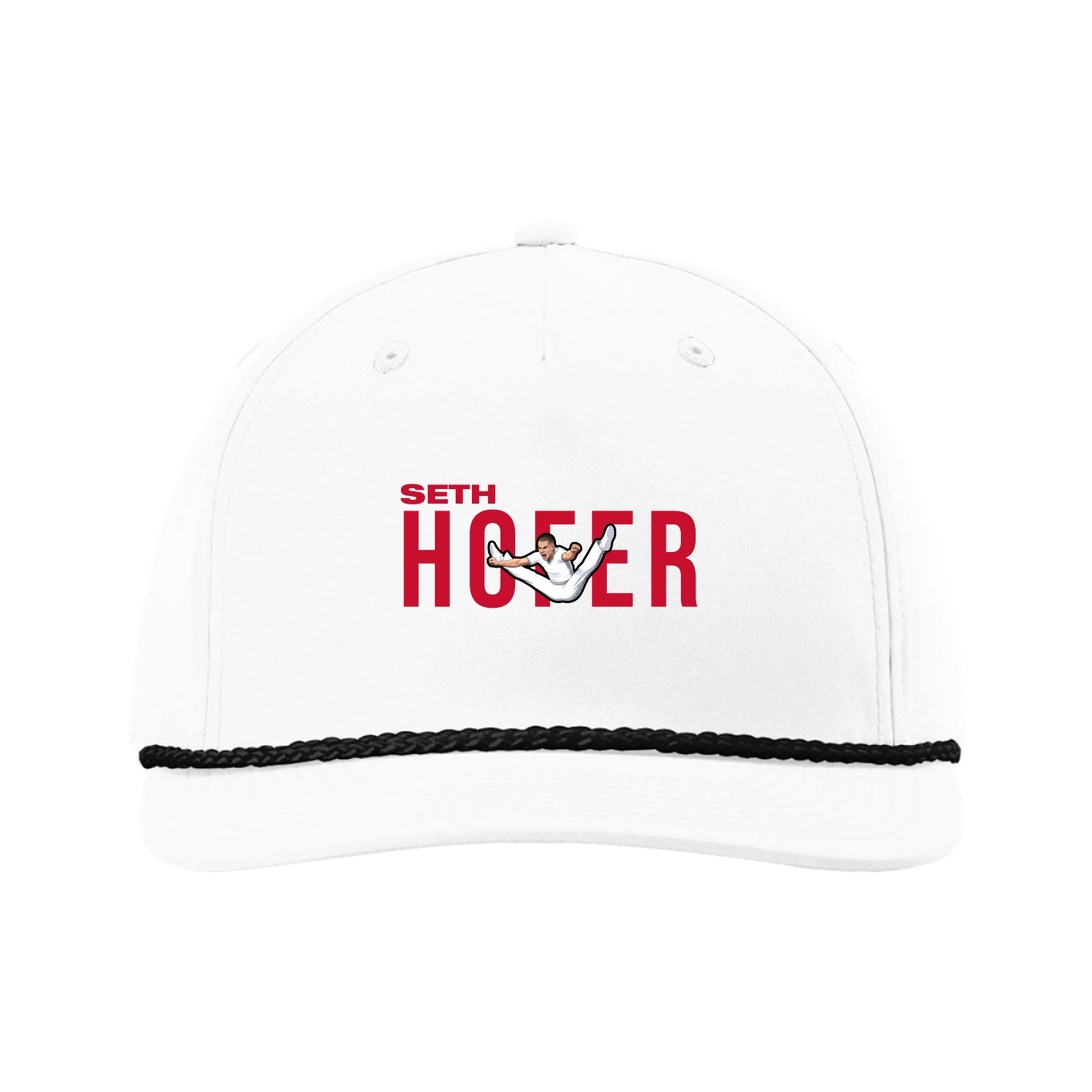 Five-Panel Classic Rope Cap — Player Name in White