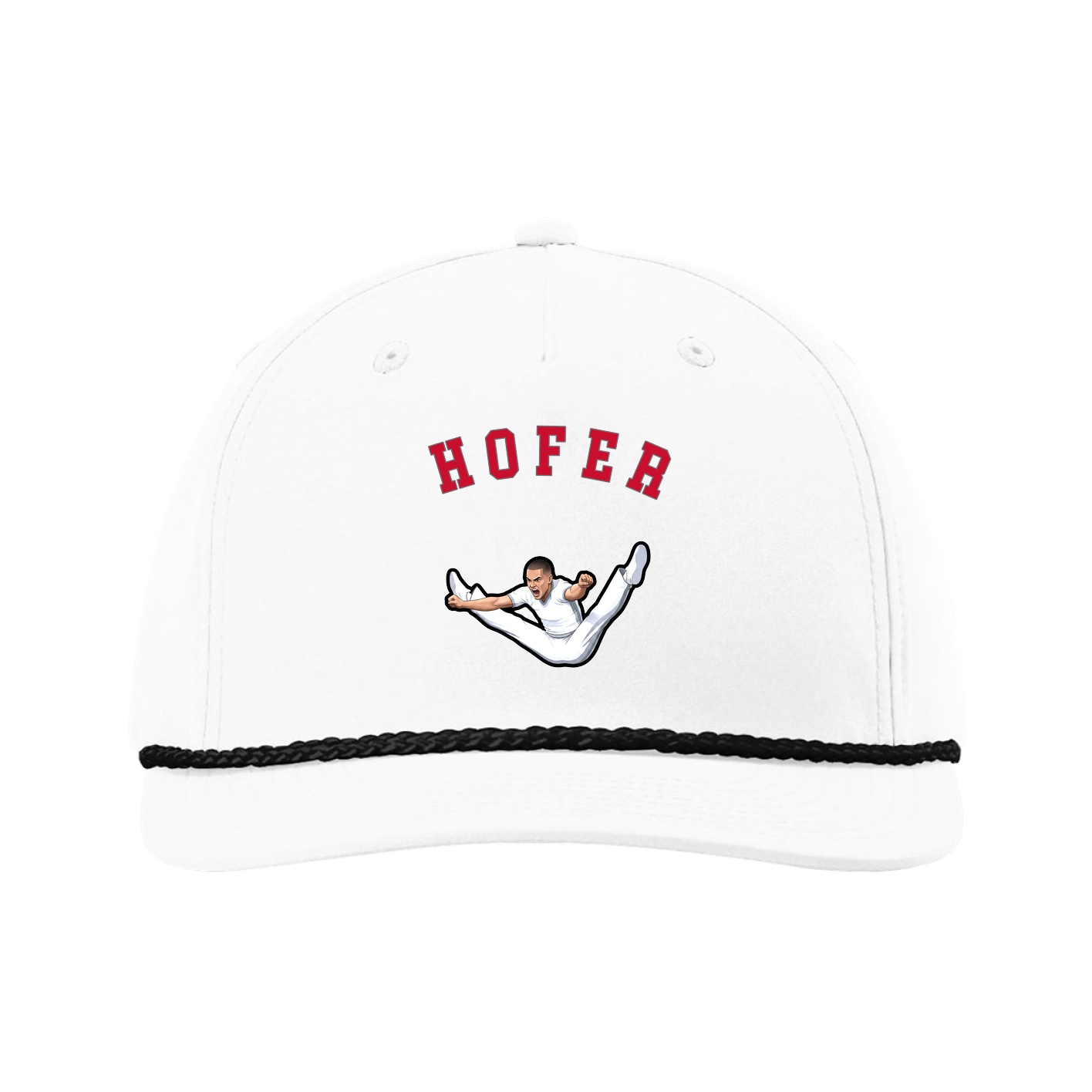 Five-Panel Classic Rope Cap — Shirsey Arch in White