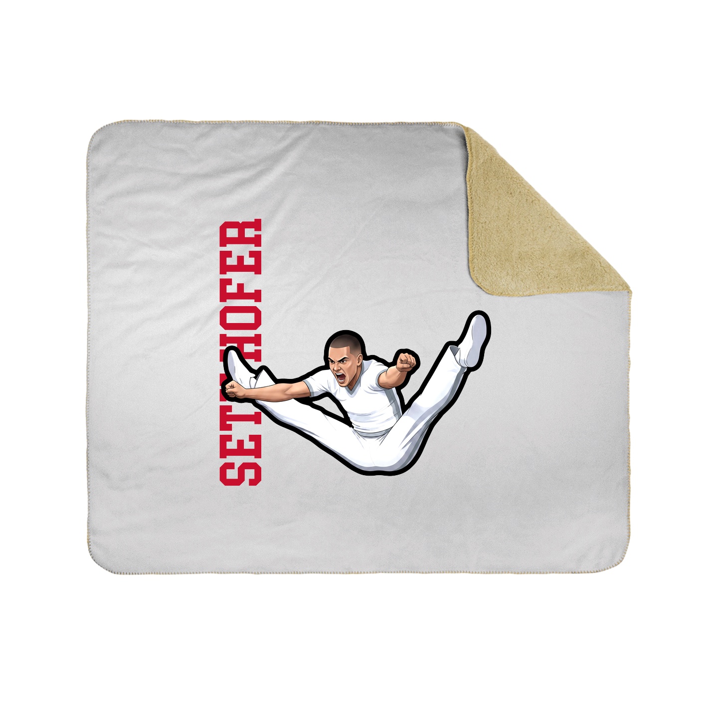 Throw Blanket — Name Vertical in White