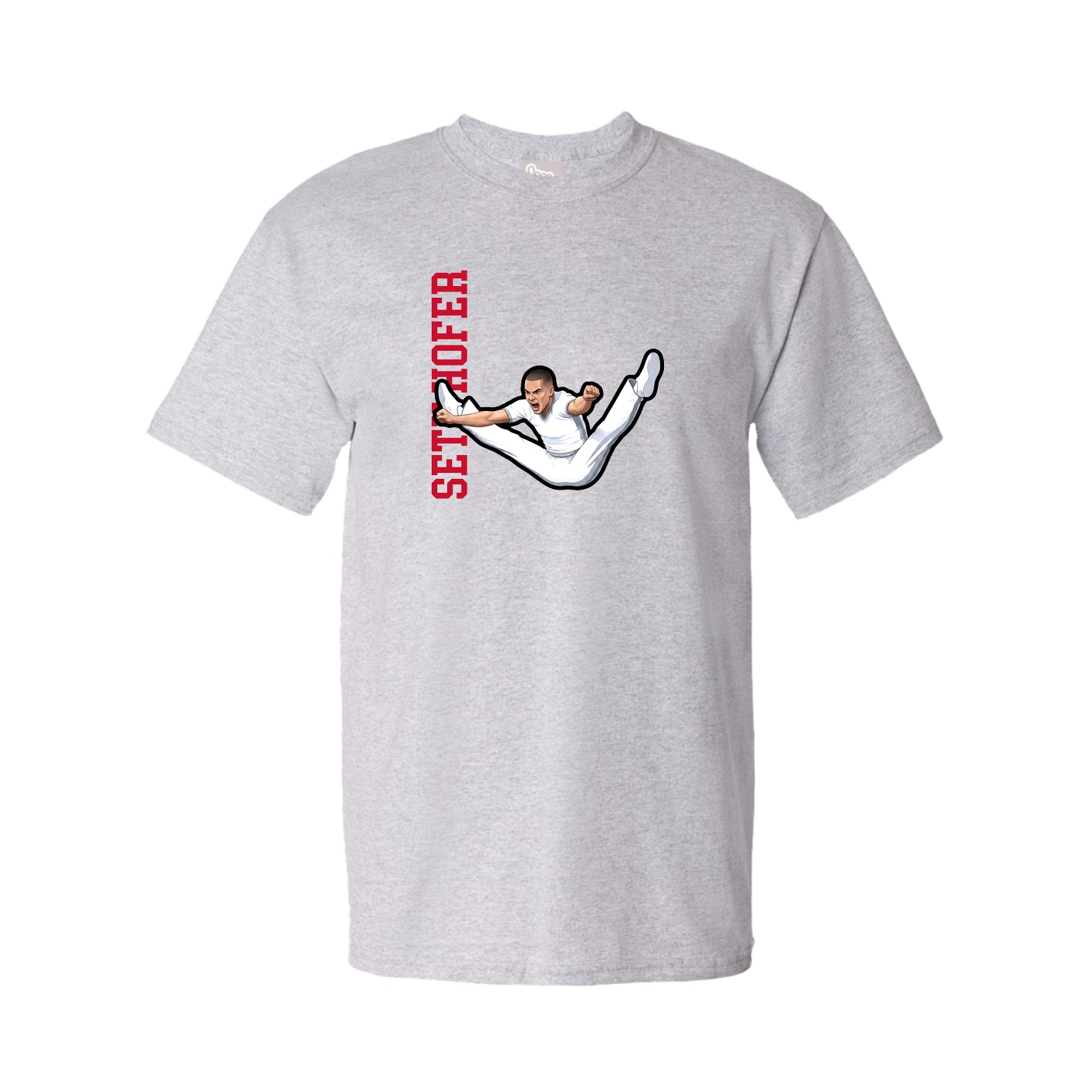 Tee — Name Vertical in Grey