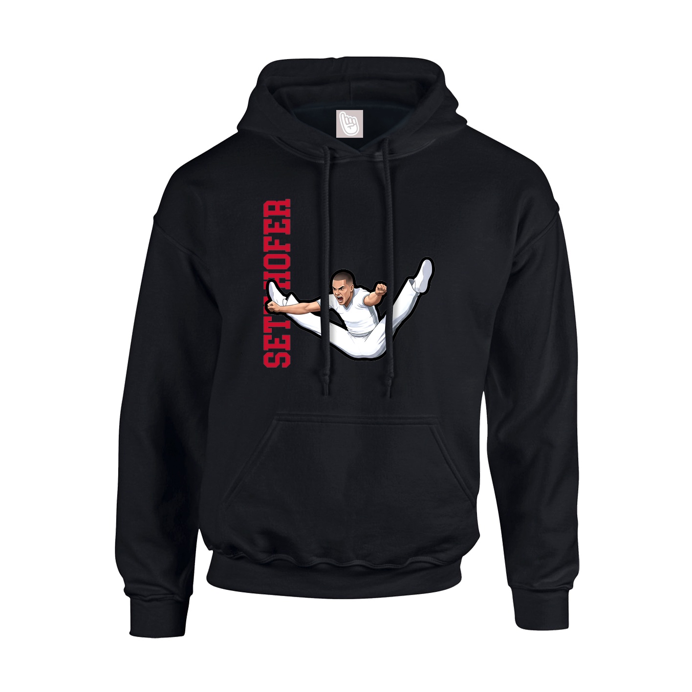 Hoodie — Name Vertical in Black