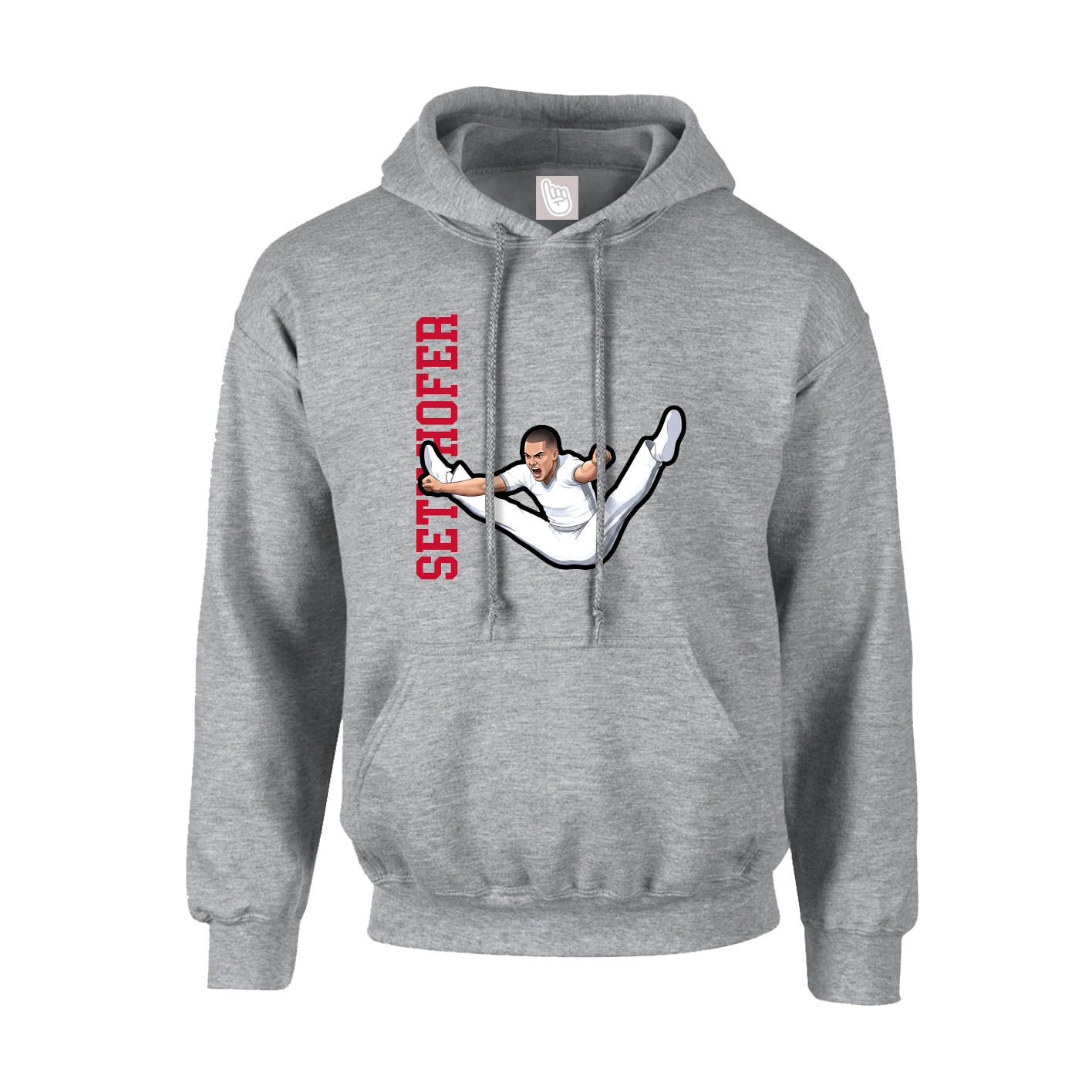 Youth Hoodie — Name Vertical in Grey