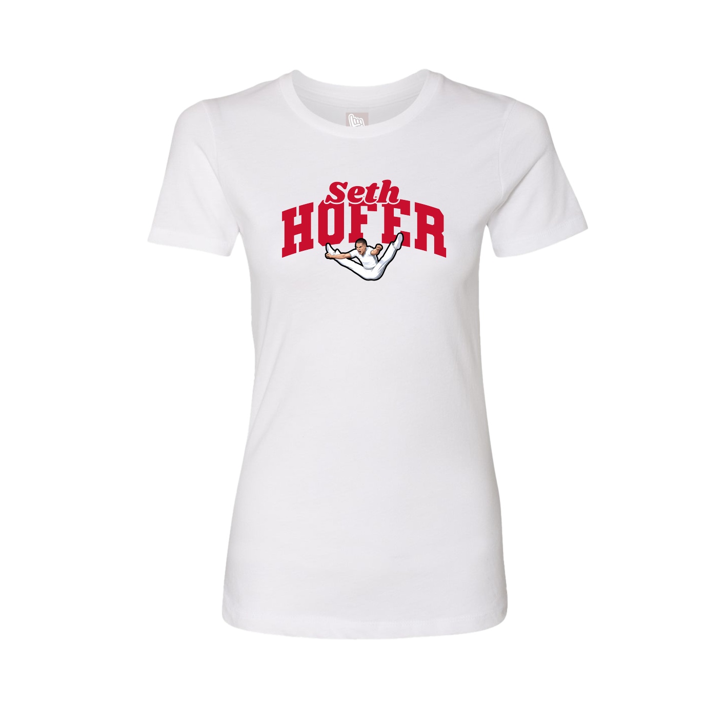 Fitted Women's Tee — Signature Arch in White
