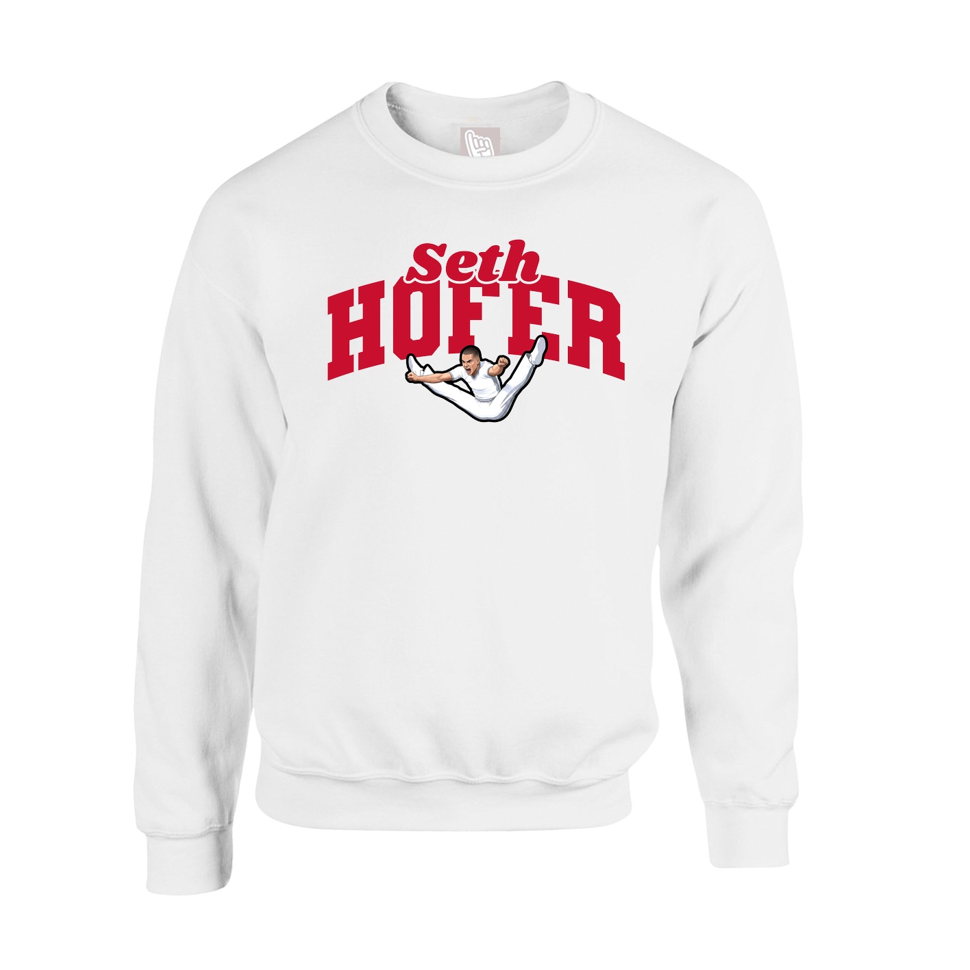 Fleece Crew — Signature Arch in White