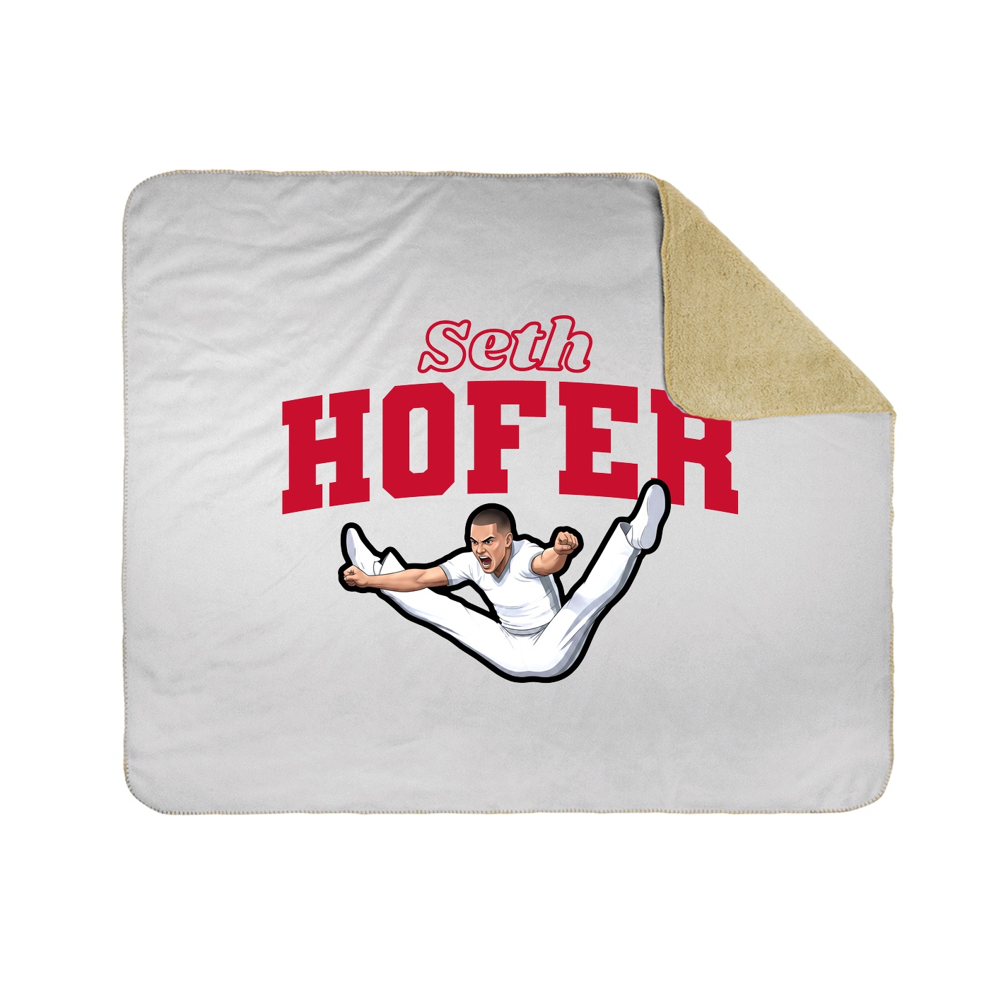 Throw Blanket — Name Arch in White