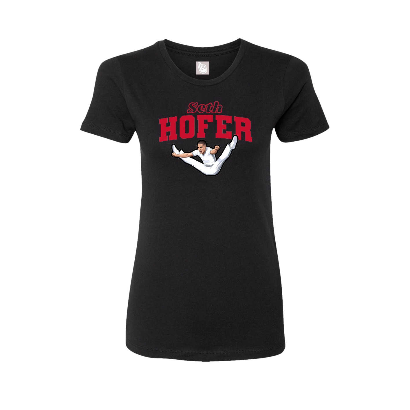 Fitted Women's Tee — Name Arch in Black
