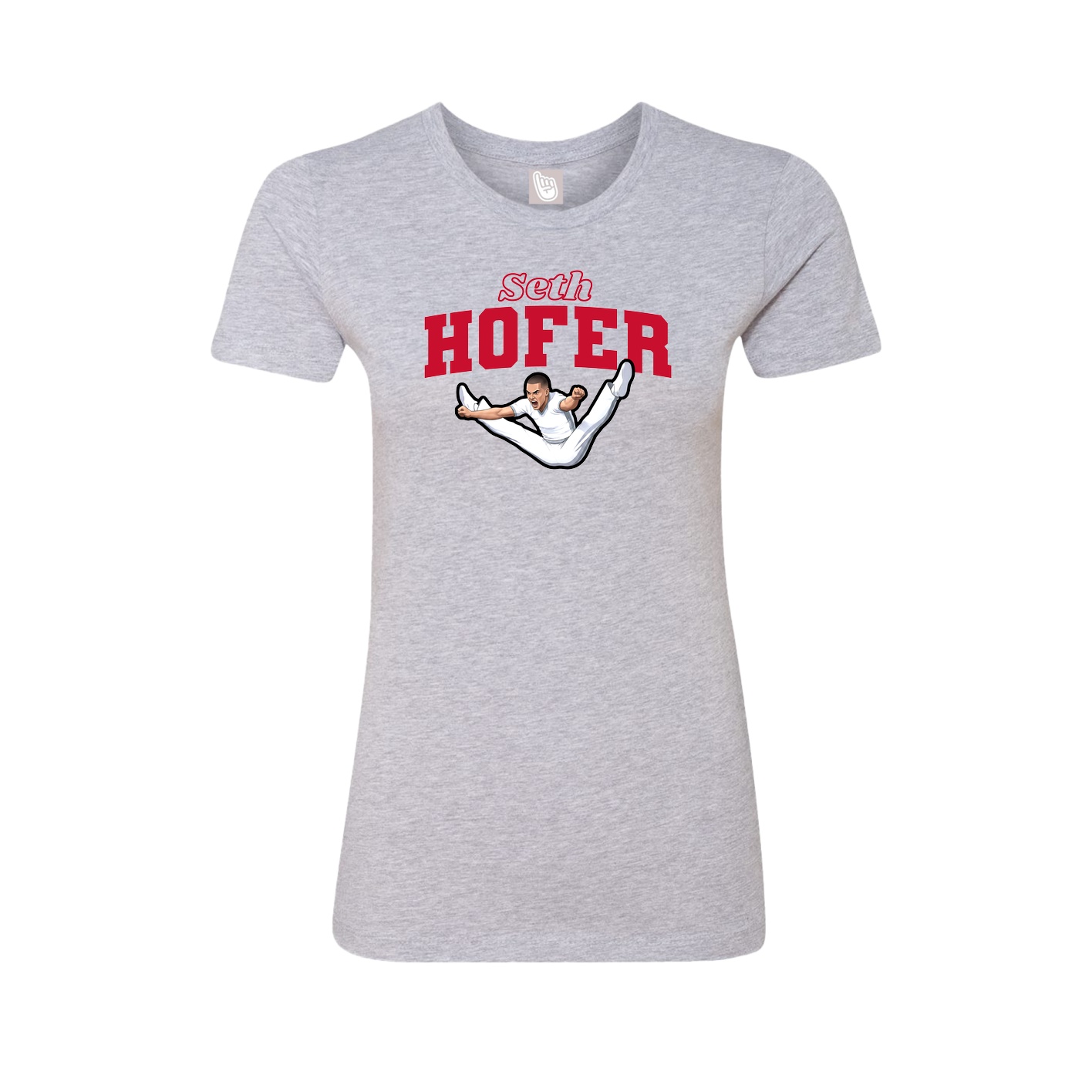 Womens Tee — Name Arch in Grey