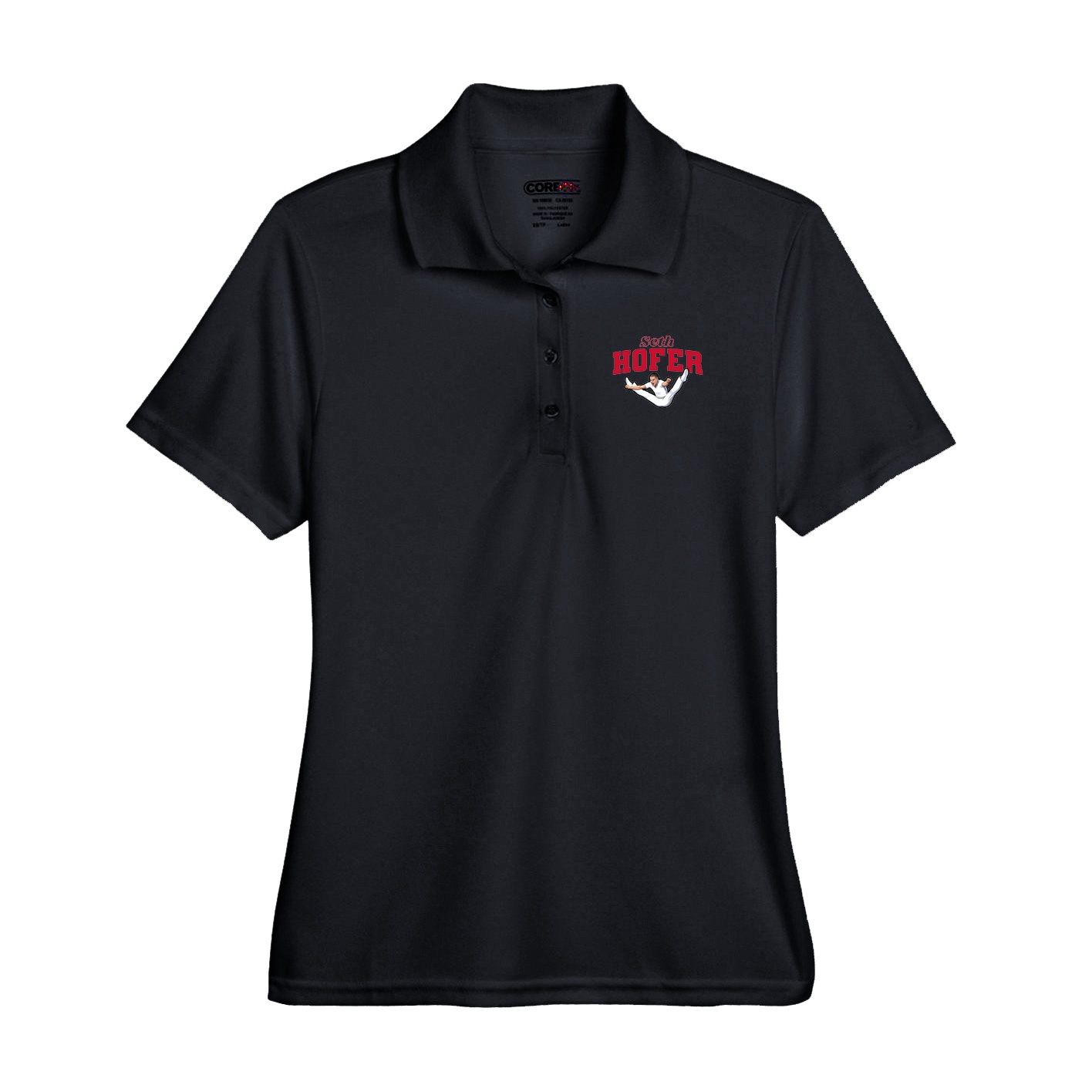 Performance Polo — Name Arch in Black