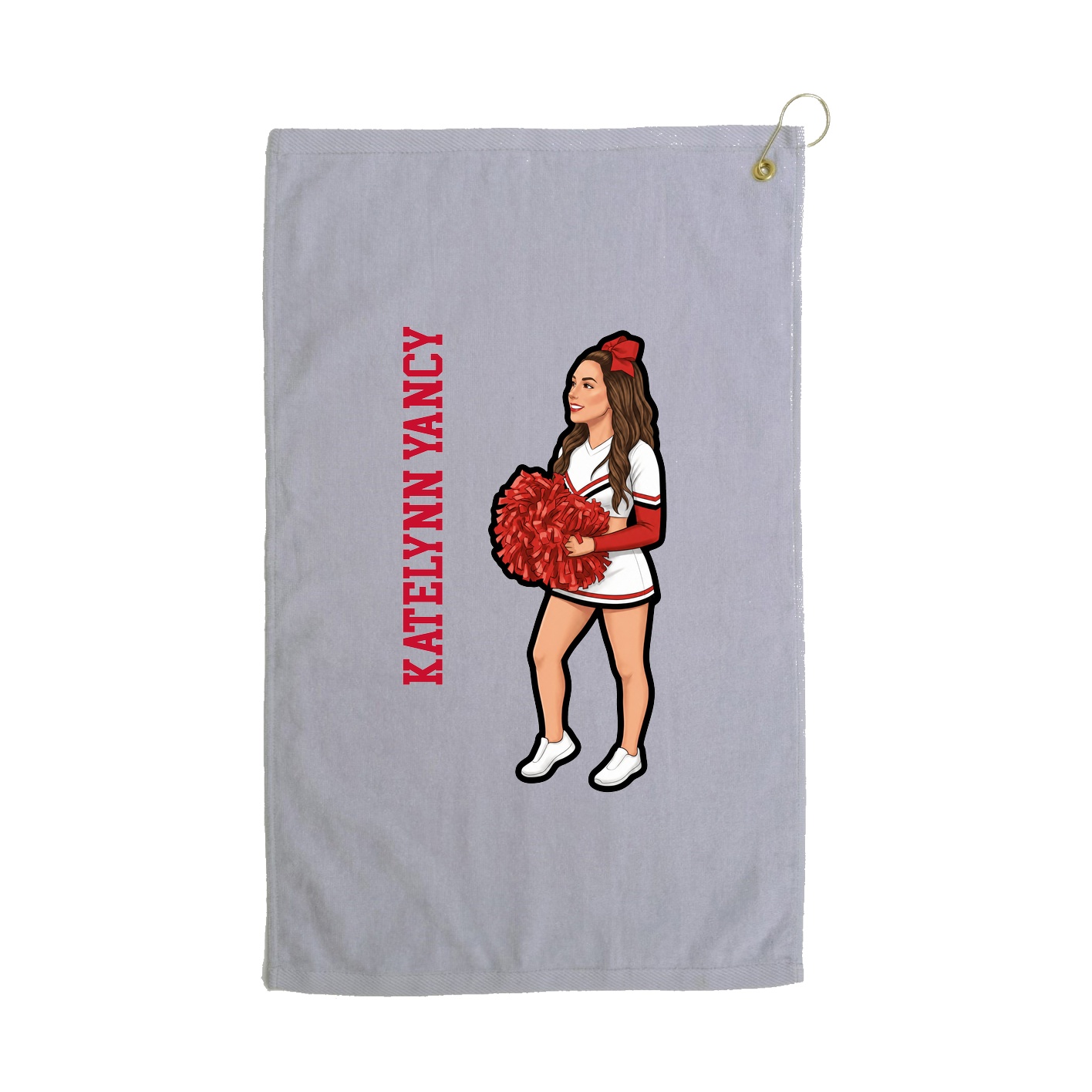 Golf Towel — Name Vertical in Grey