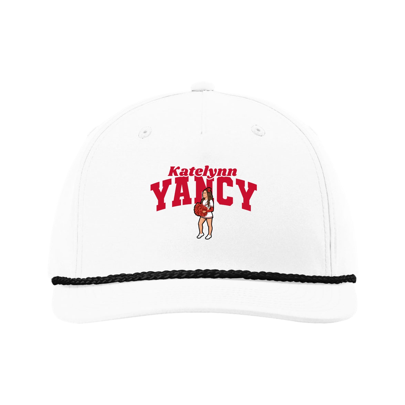 Five-Panel Classic Rope Cap — Signature Arch in White