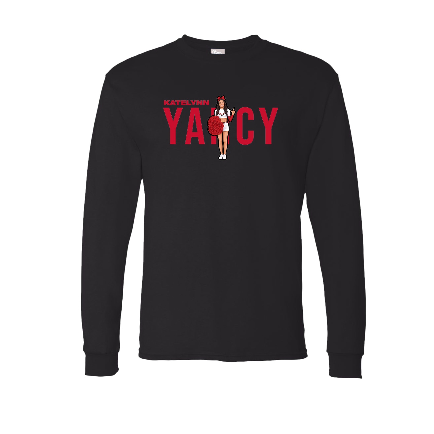 Long Sleeve Tee — Player Name in Black