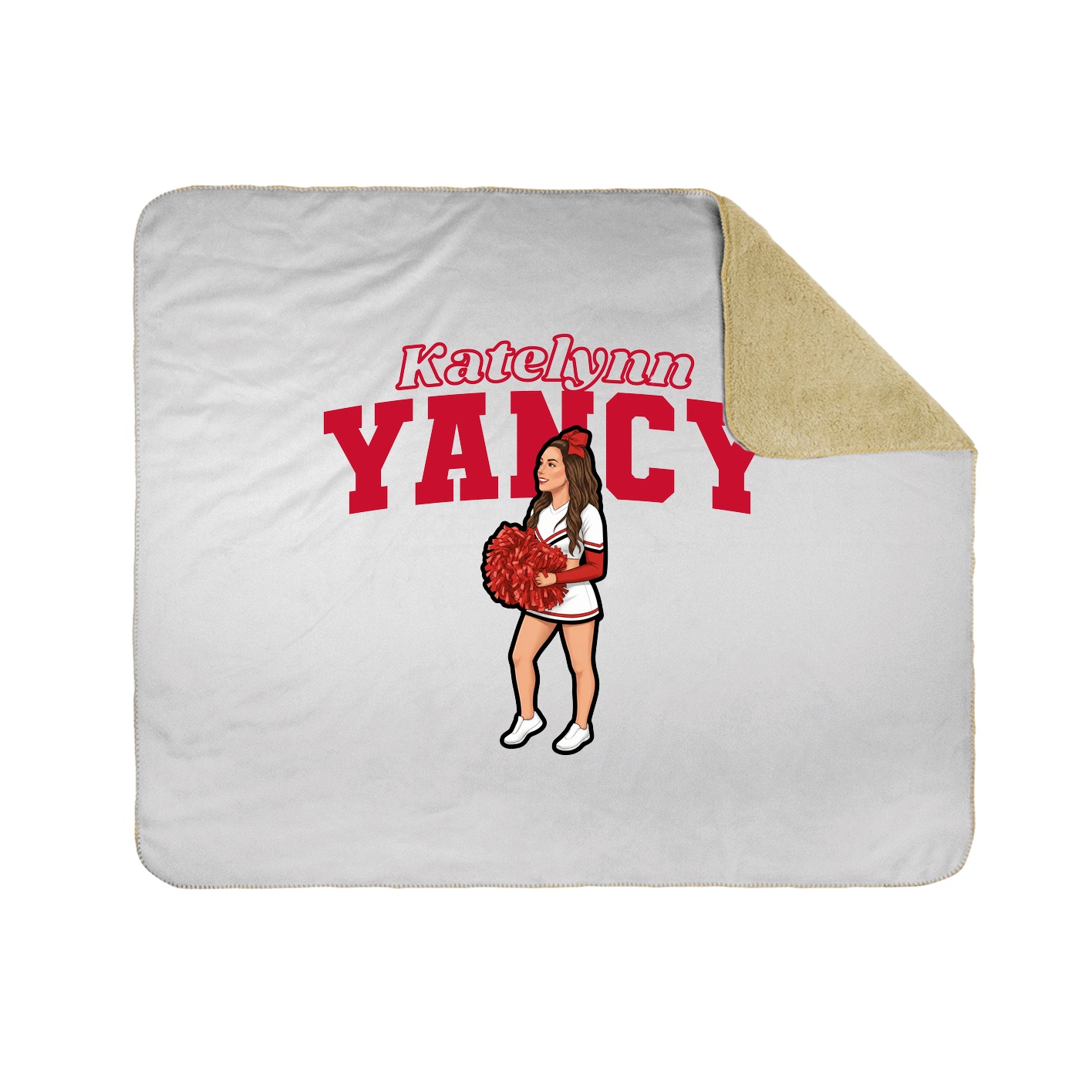 Throw Blanket — Name Arch in White